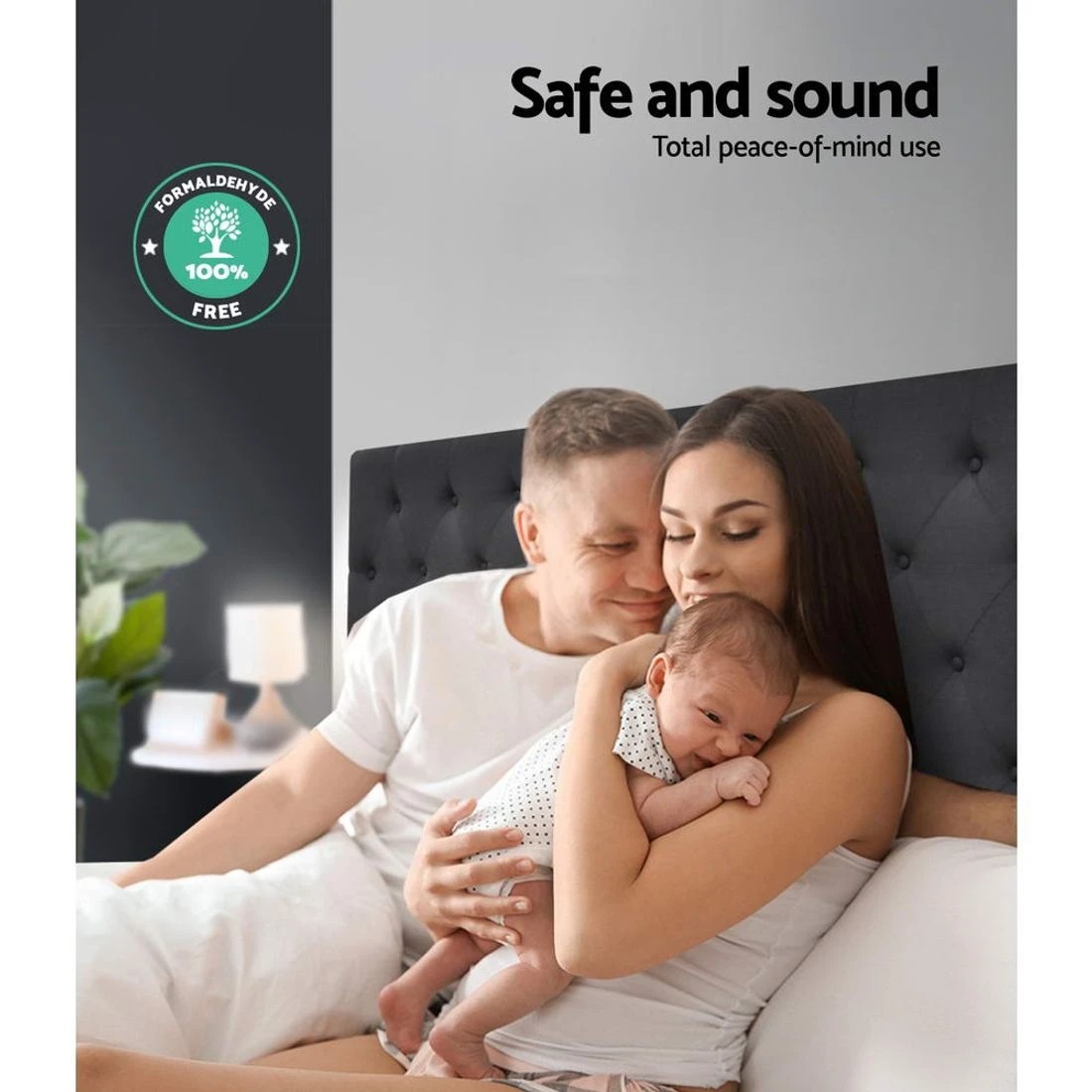 7 Artiss Bed Head Headboard King Size Fabric - CAPPI Charcoal - Charcoal, 7 of 7