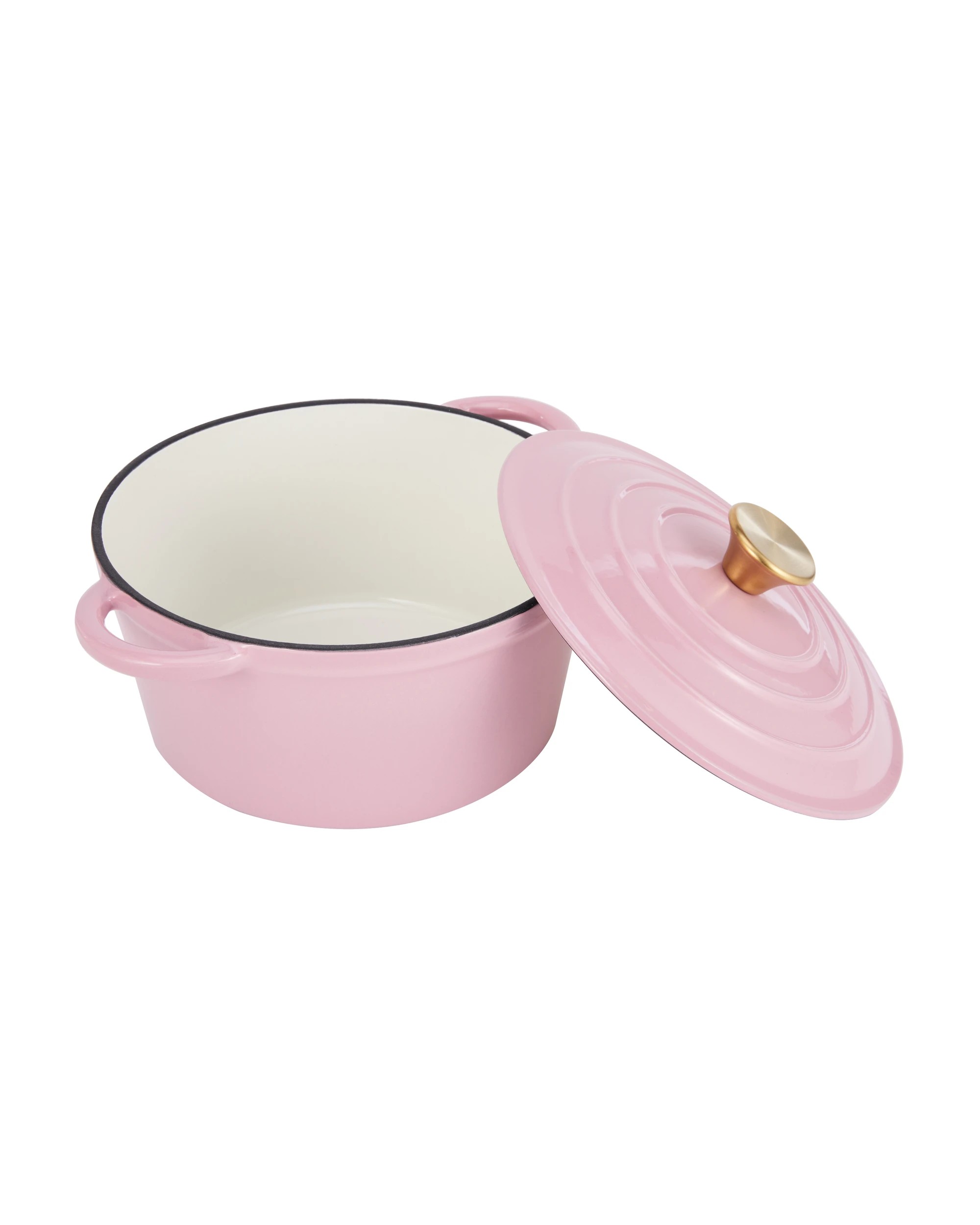 2 4L Cast Iron Casserole - Pink, 2 of 6