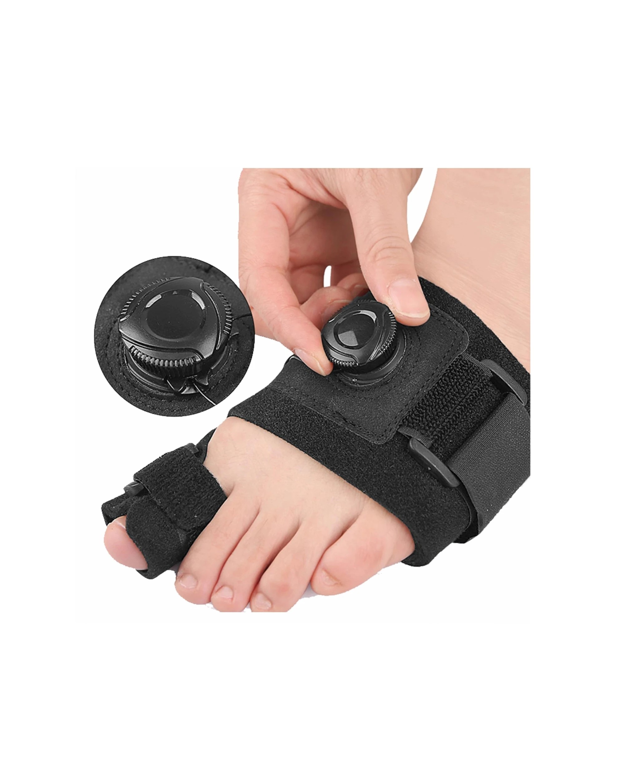 2 My Feet Hallux Valgus Bunion Wrap With Dial Left Side One Size - Black, 2 of 2
