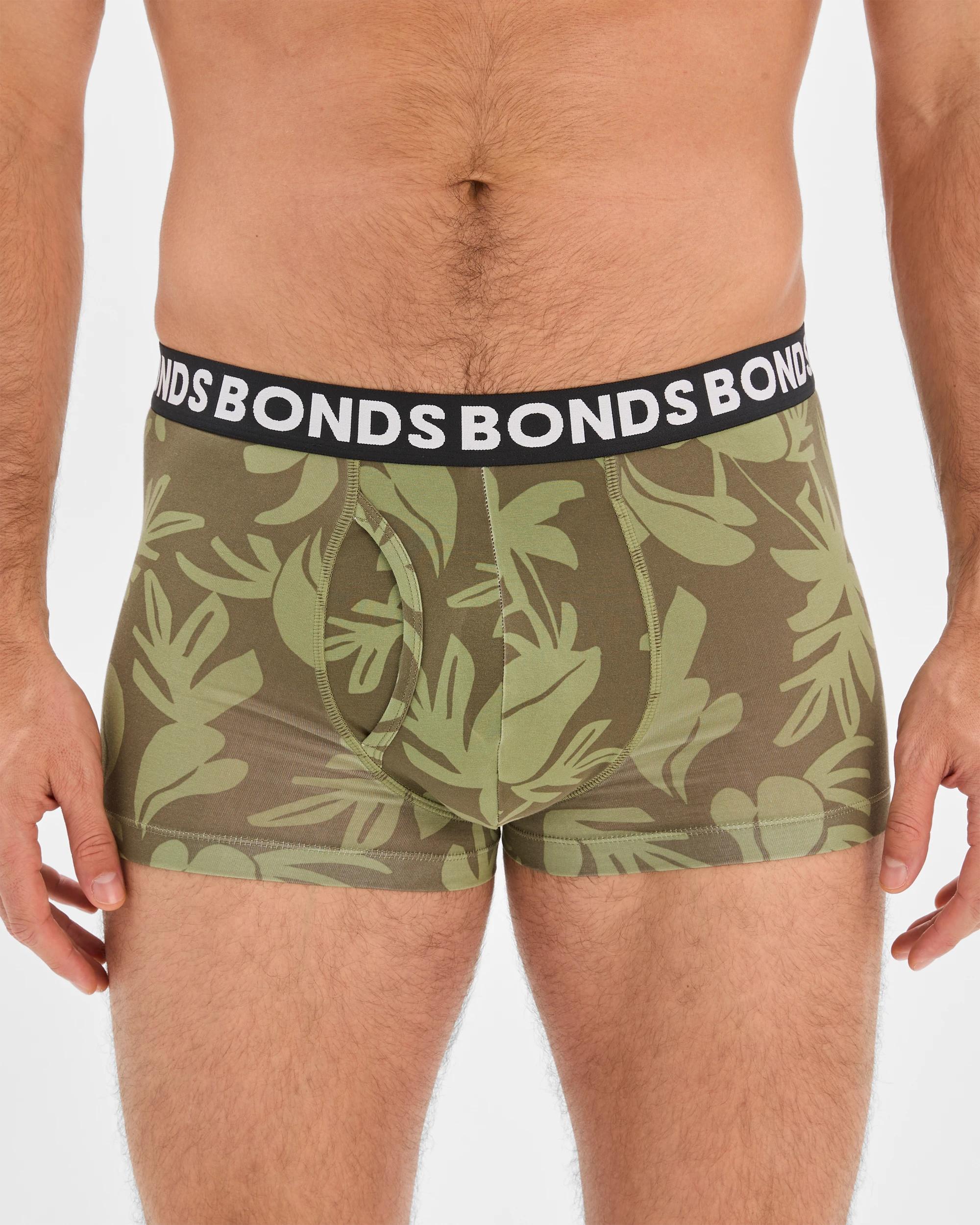 3 Bonds 3 Pack Everyday Trunks GREEN PATCHY PALM, 3 of 4