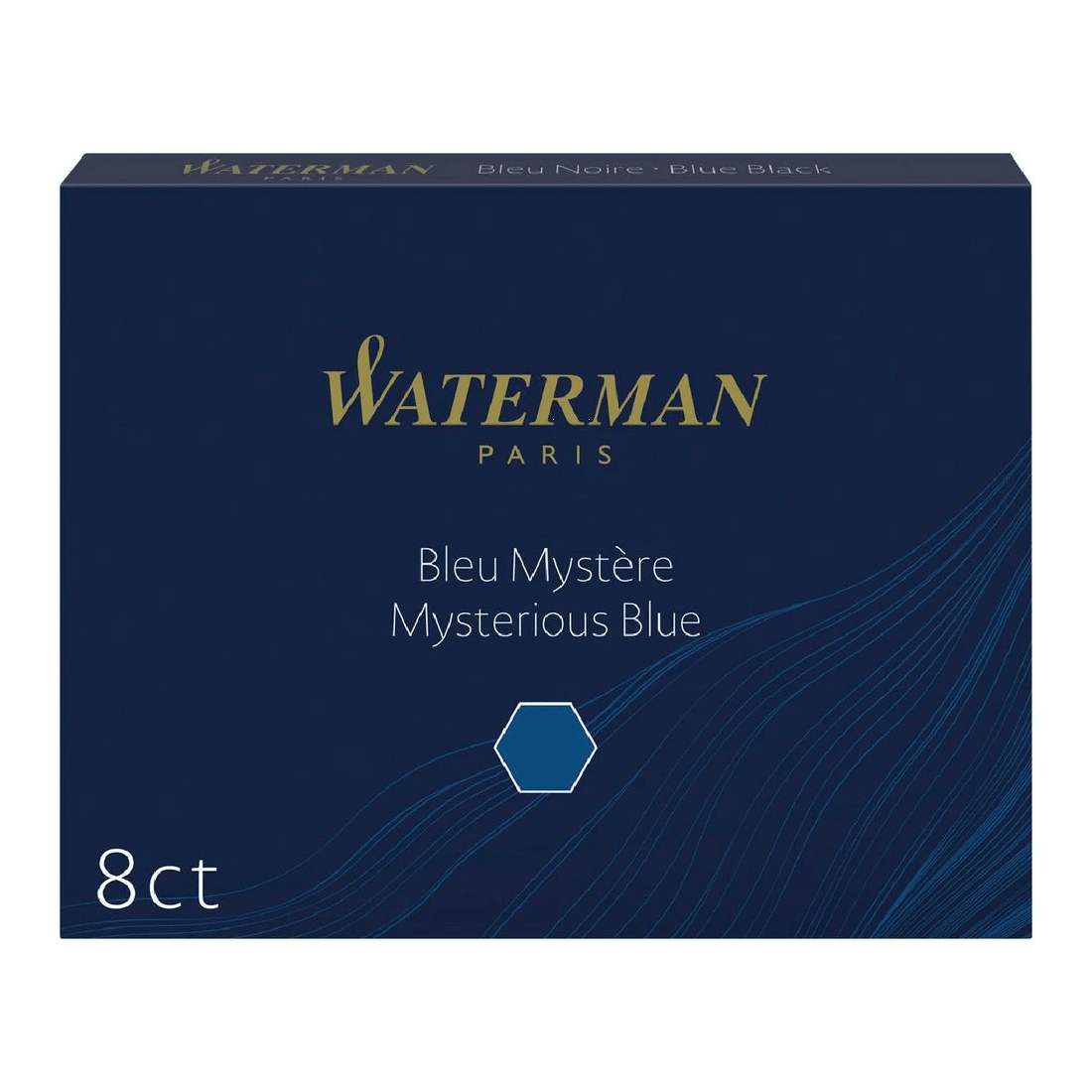 1 Waterman Fountain Pen Ink Cartridges Mysterious Blue 8 Pack, 1 of 2