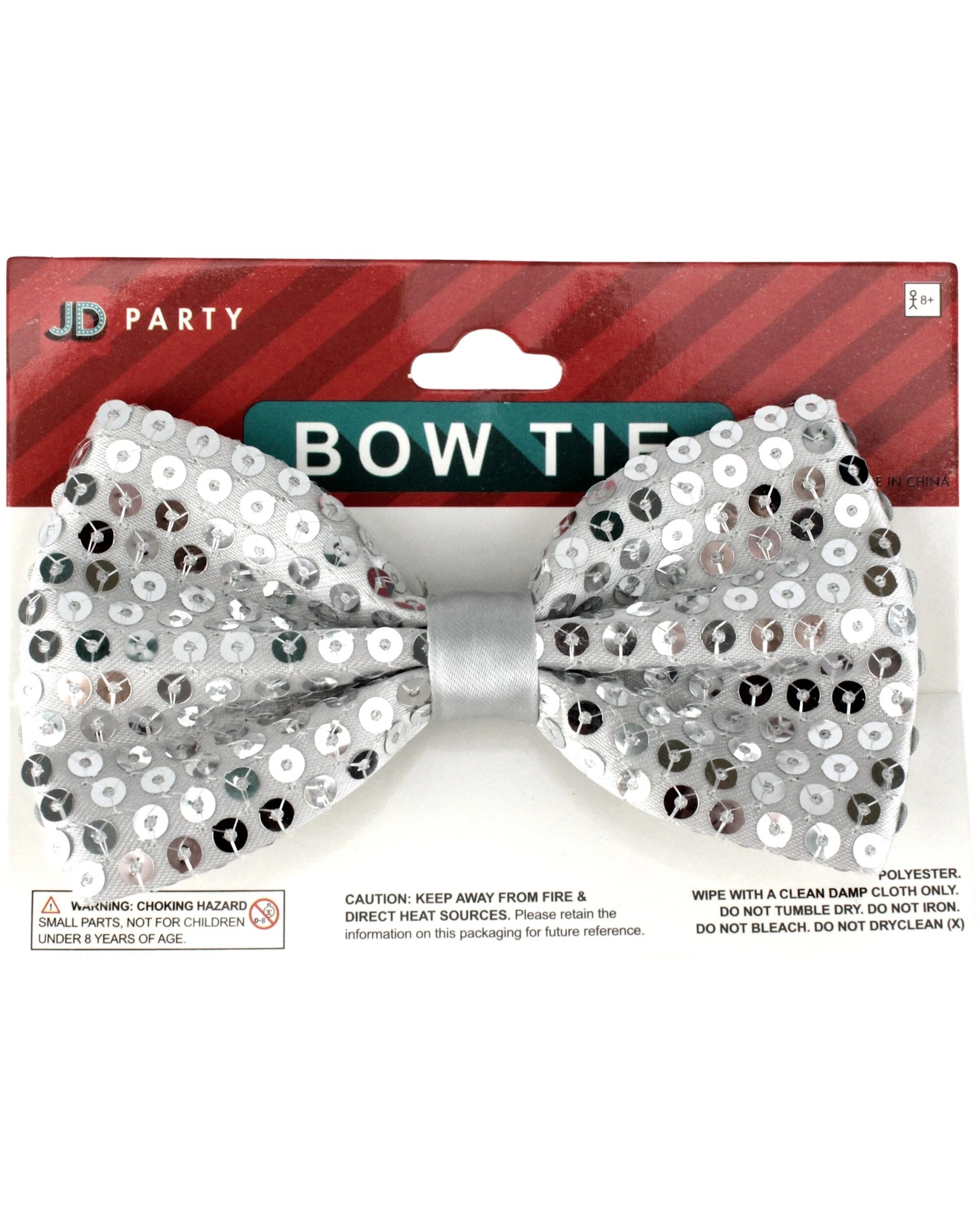 2 JD Party Sequin Bow Tie - One Size - Silver, 2 of 2