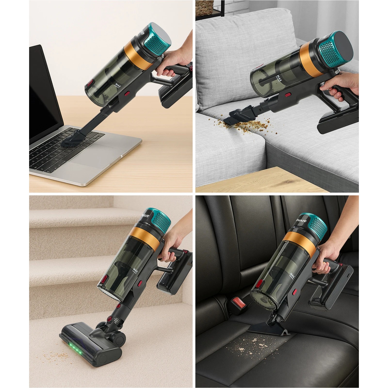 4 Vevare Cordless Stick Vacuum Cleaner Handstick Bagless Vac Handheld 45KPA - Multi, 4 of 10
