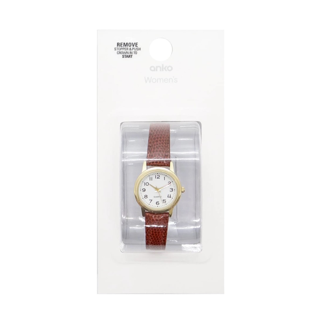 3 Womens Classic Analogue Watch with Gold Case & Tan Strap, 3 of 4