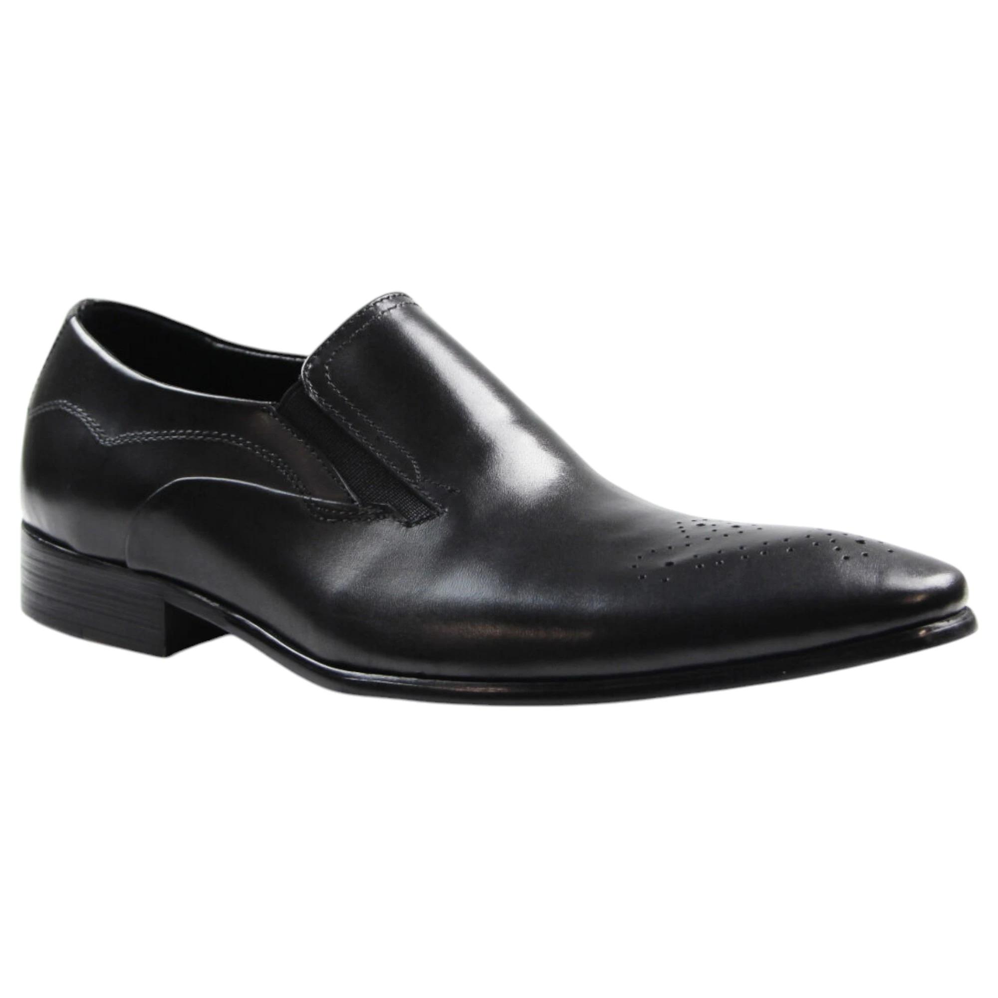 1 Zasel Mens Christian Leather Slip On Work Formal Shoes BLACK, 1 of 3