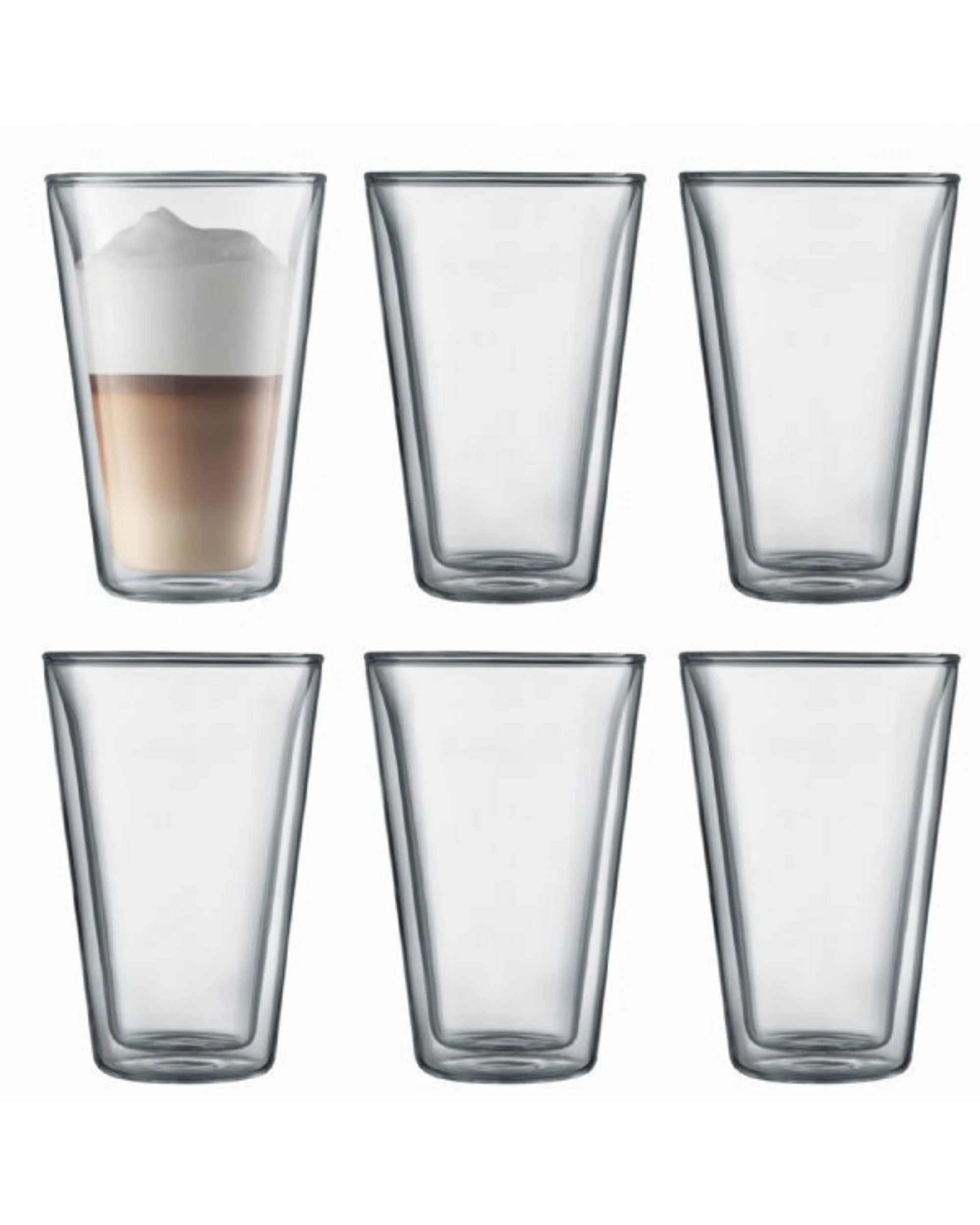 2 Bodum Canteen Double Wall, Large, 0.4L - 6pc Glass Set - Clear, 2 of 4