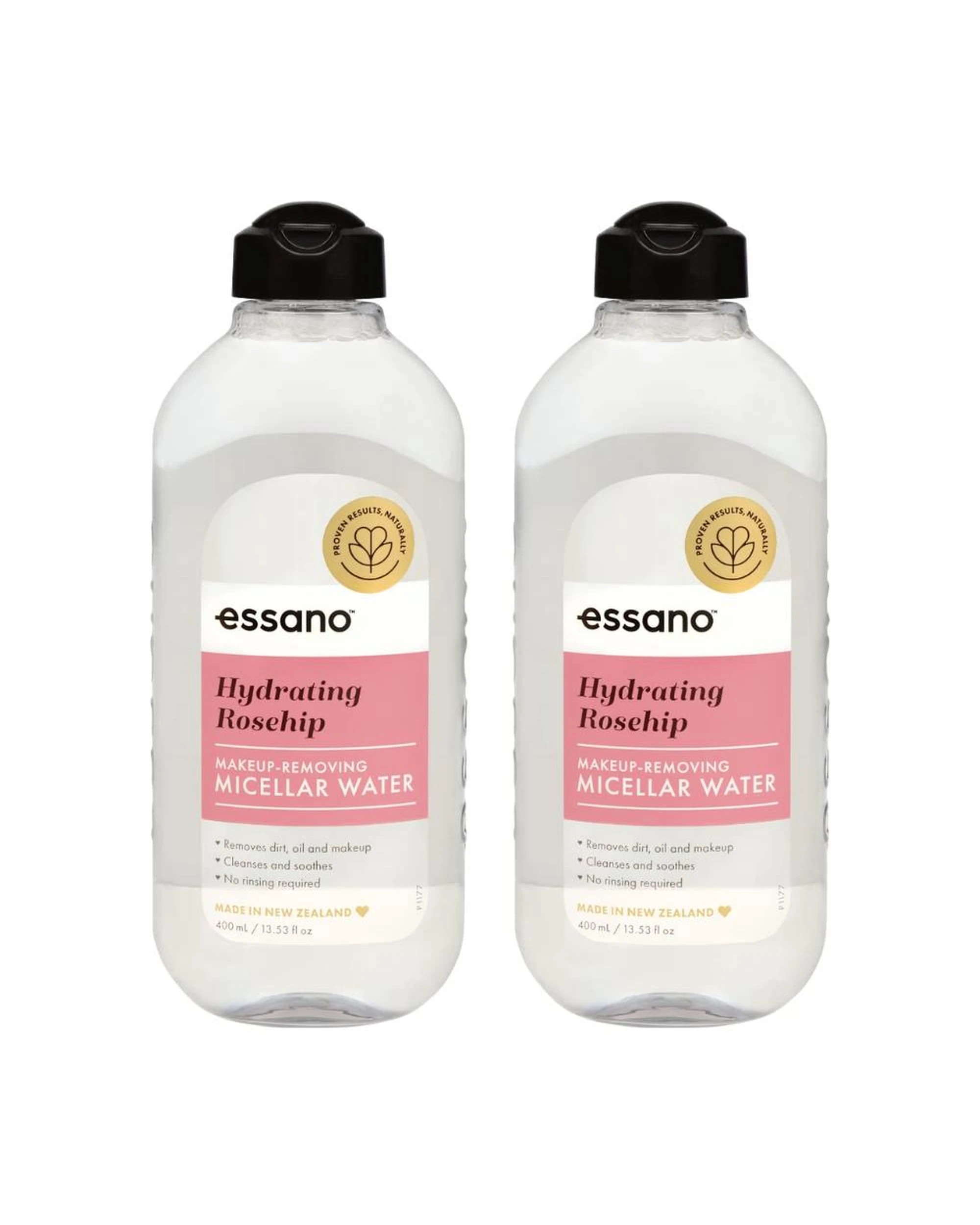 1 2 x Essano Hydrating Rosehip Micellar Water 400mL, 1 of 3