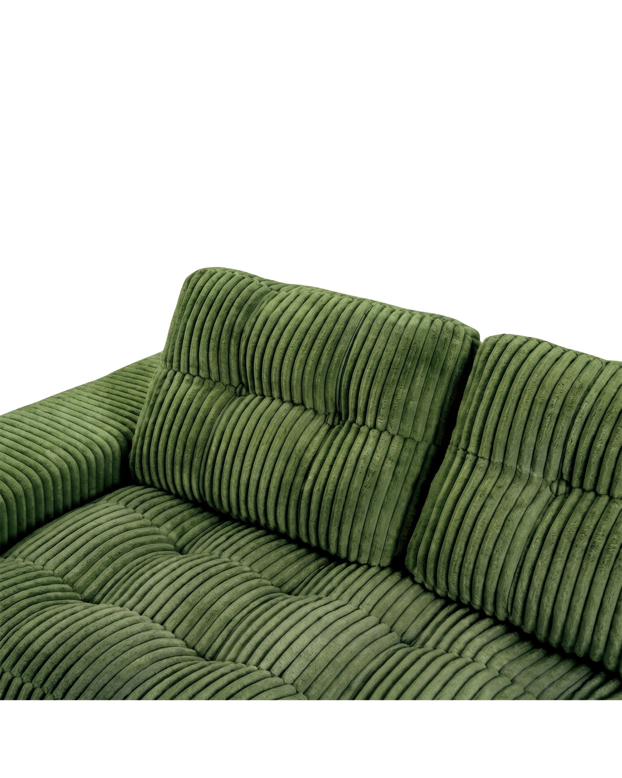 8 Advwin Folding Sofa Bed 2 in 1 Convertible Floor Loveseat Sofa Fold Out Corduroy Sleeper Couch with 2 Pillows - Green, 8 of 8