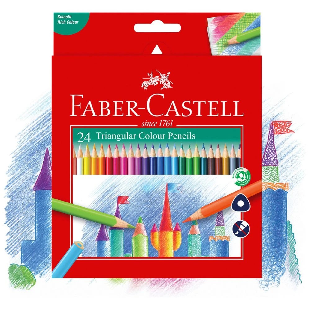 4 Faber-Castell Triangular Coloured Pencils Assorted 24 Pack, 4 of 5
