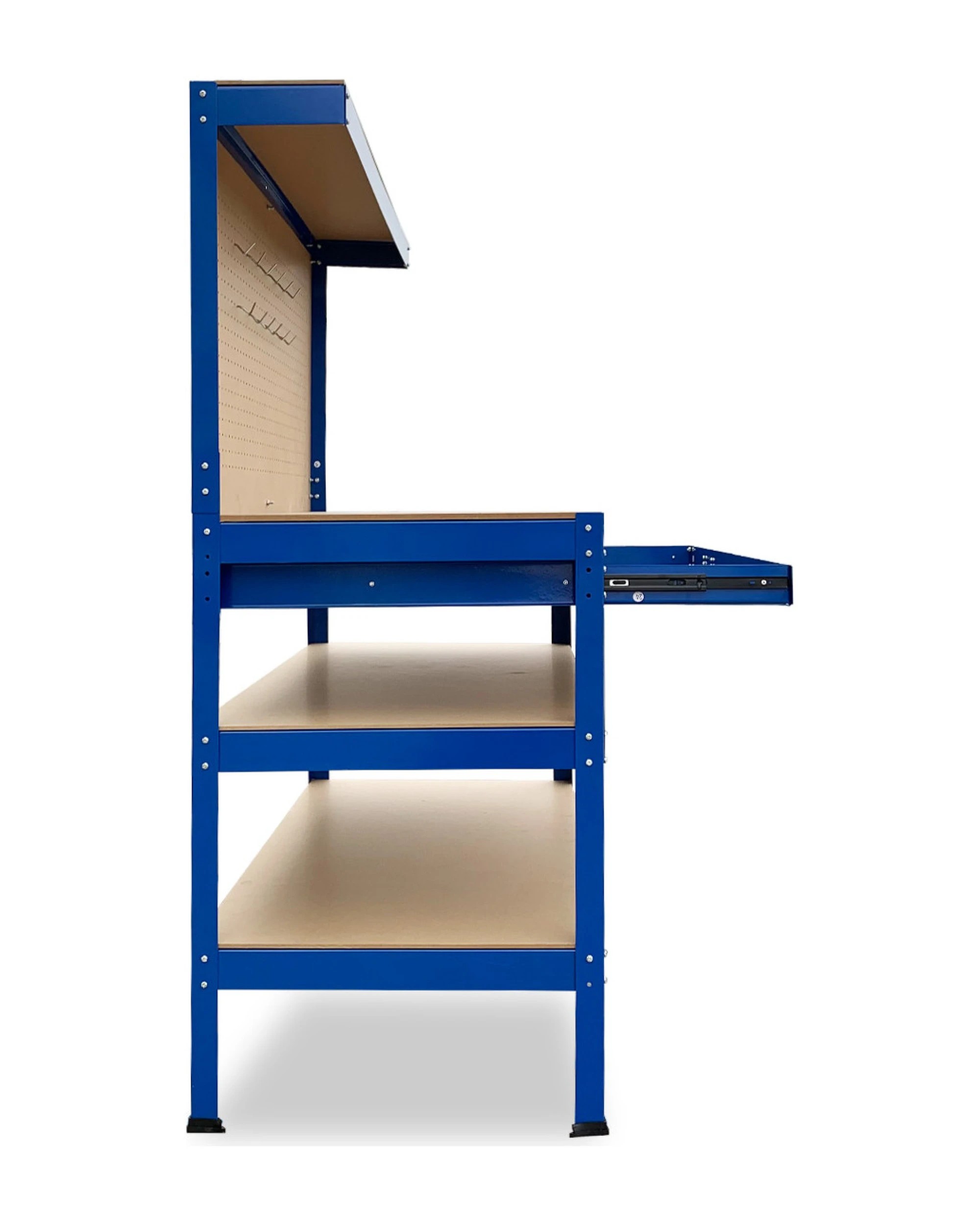 5 3-Layered Work Bench Garage Storage Table Tool Shop Shelf - Blue, 5 of 10
