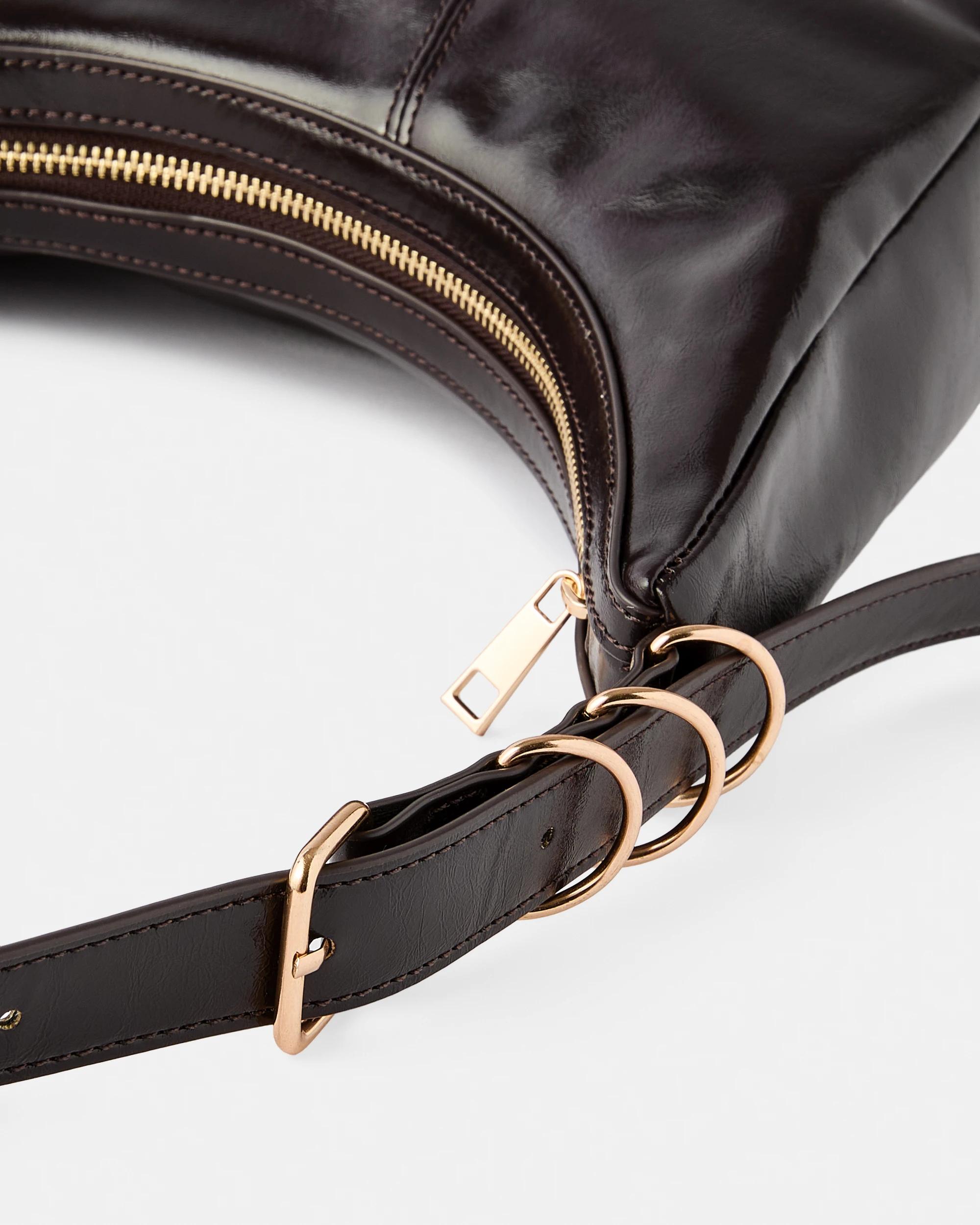 3 Crescent Crossbody Bag Deep Fudge, 3 of 7