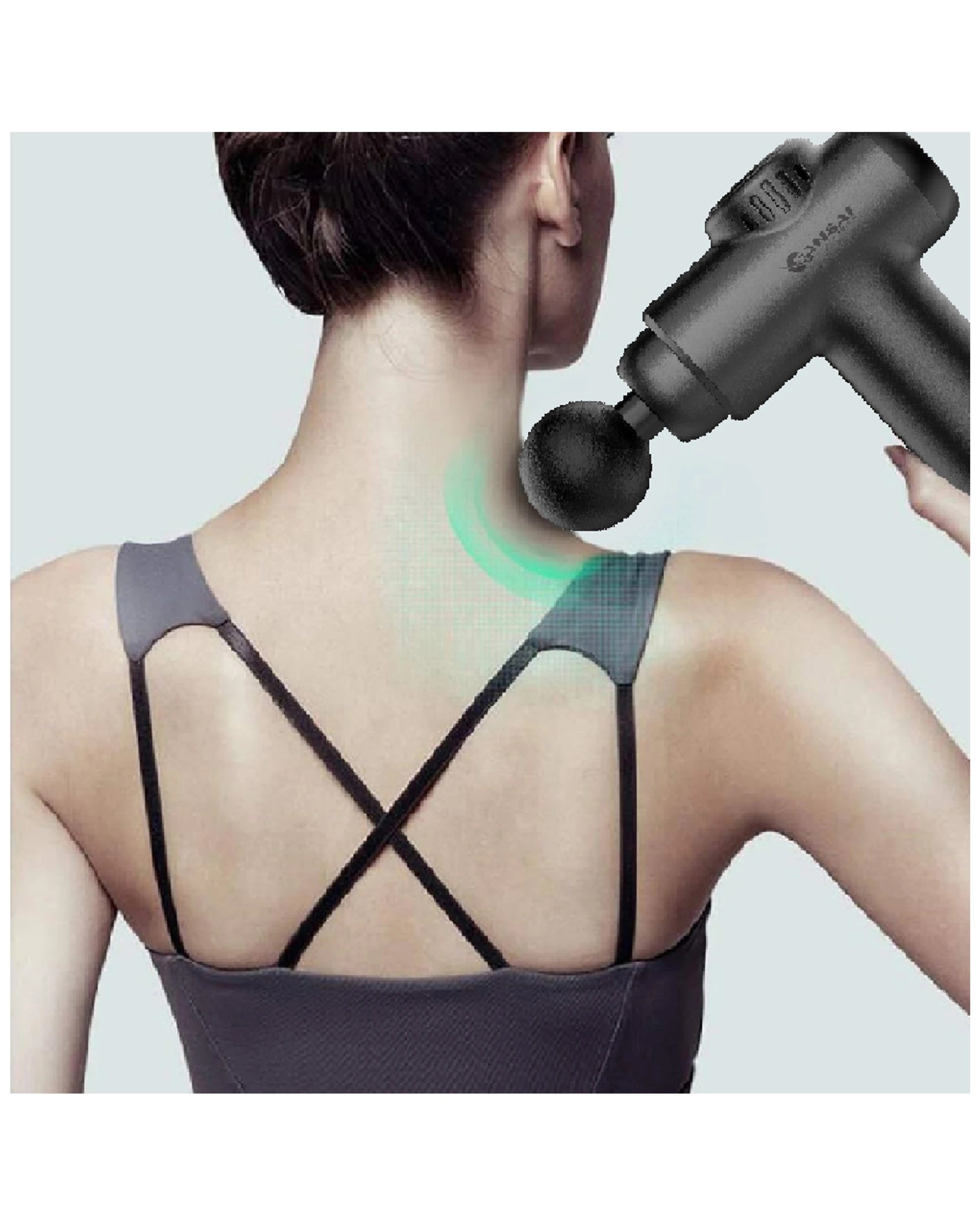 3 SANSAI Muscle Portable Massage Gun 30-Speed LCD Touch Screen 3000mAh Battery - Black, 3 of 3