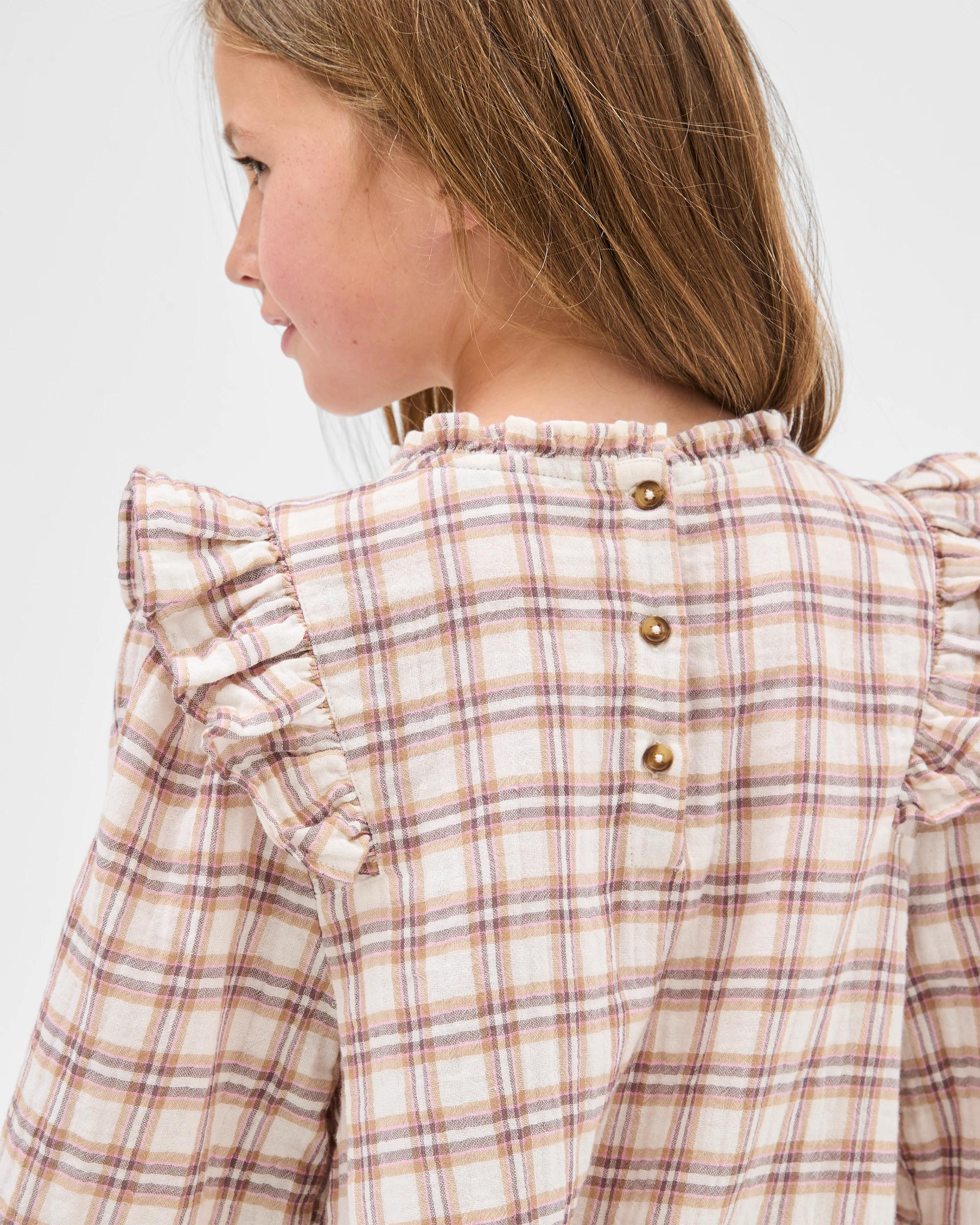 3 Target Kids Long Balloon Sleeve Woven Dress CHECK, 3 of 8