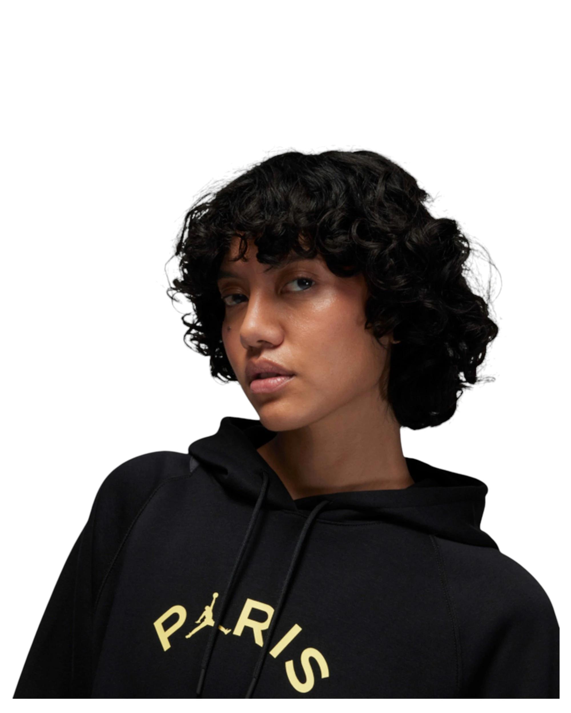 6 Nike Womens Jordan Paris Saint-Germain Brooklyn Fleece Pullover Hoodie BLACK, 6 of 8