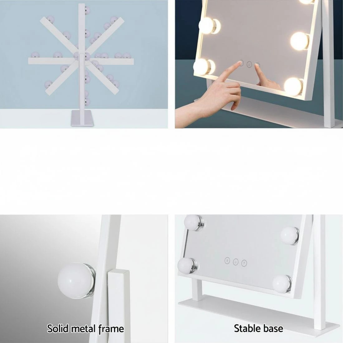 6 Embellir Makeup Mirror 30x41cm Hollywood Vanity with LED Light Rotation Tabletop - Multi, 6 of 6