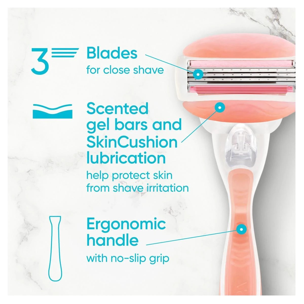 3 Gillette Venus ComfortGlide Razor - White Tea, 3 of 10