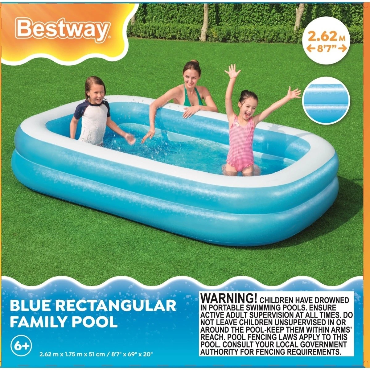 3 Bestway Blue Rectangular Family Pool, 3 of 5