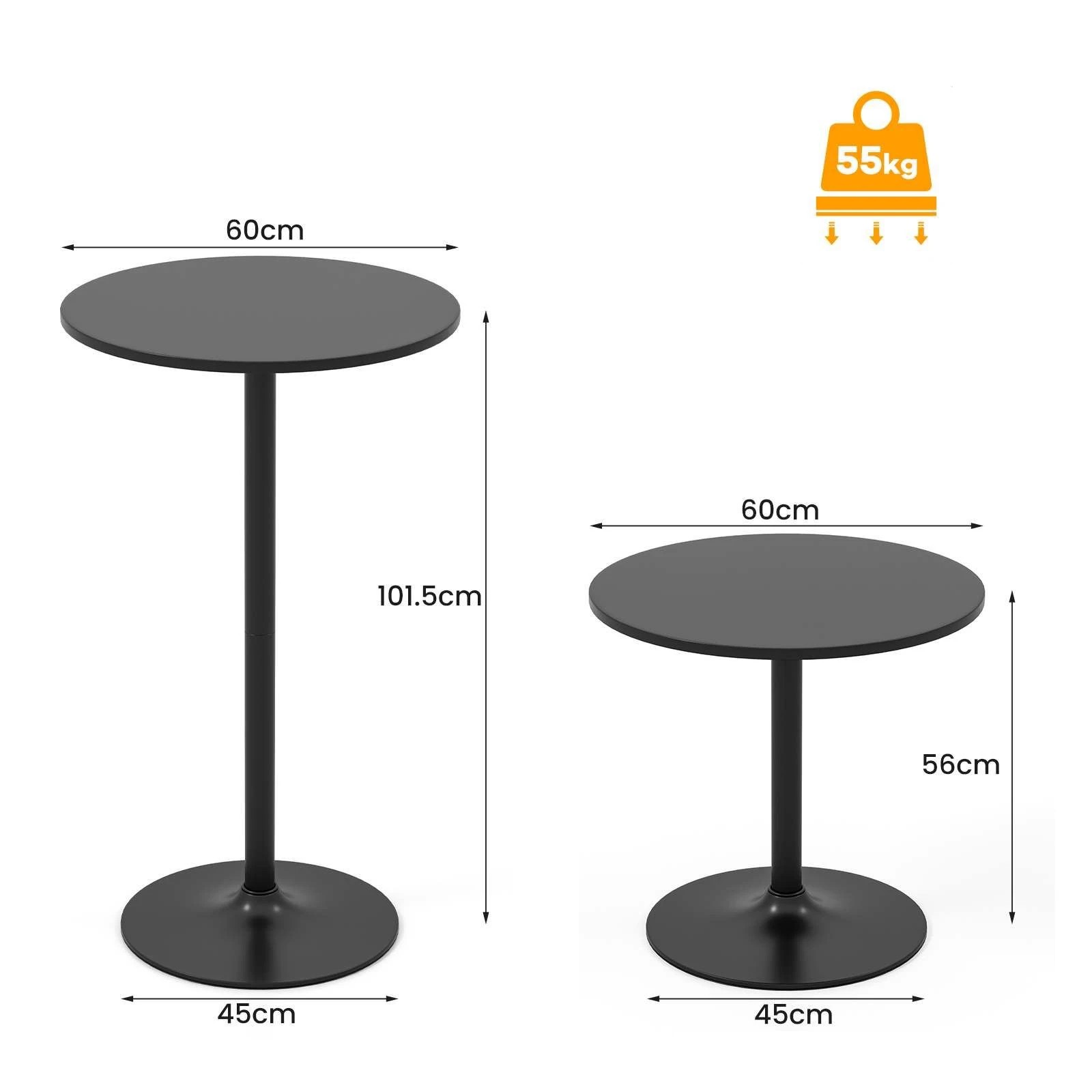 3 Costway 60cm High Bar Table Round Coffee Side Table Pub Dining Table, 3 of 3