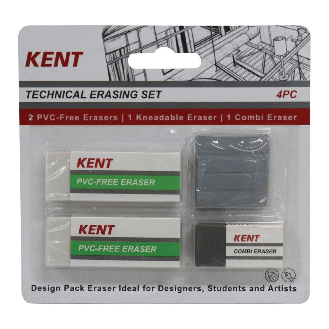 1 Kent Technical Eraser 4 Pack, 1 of 1