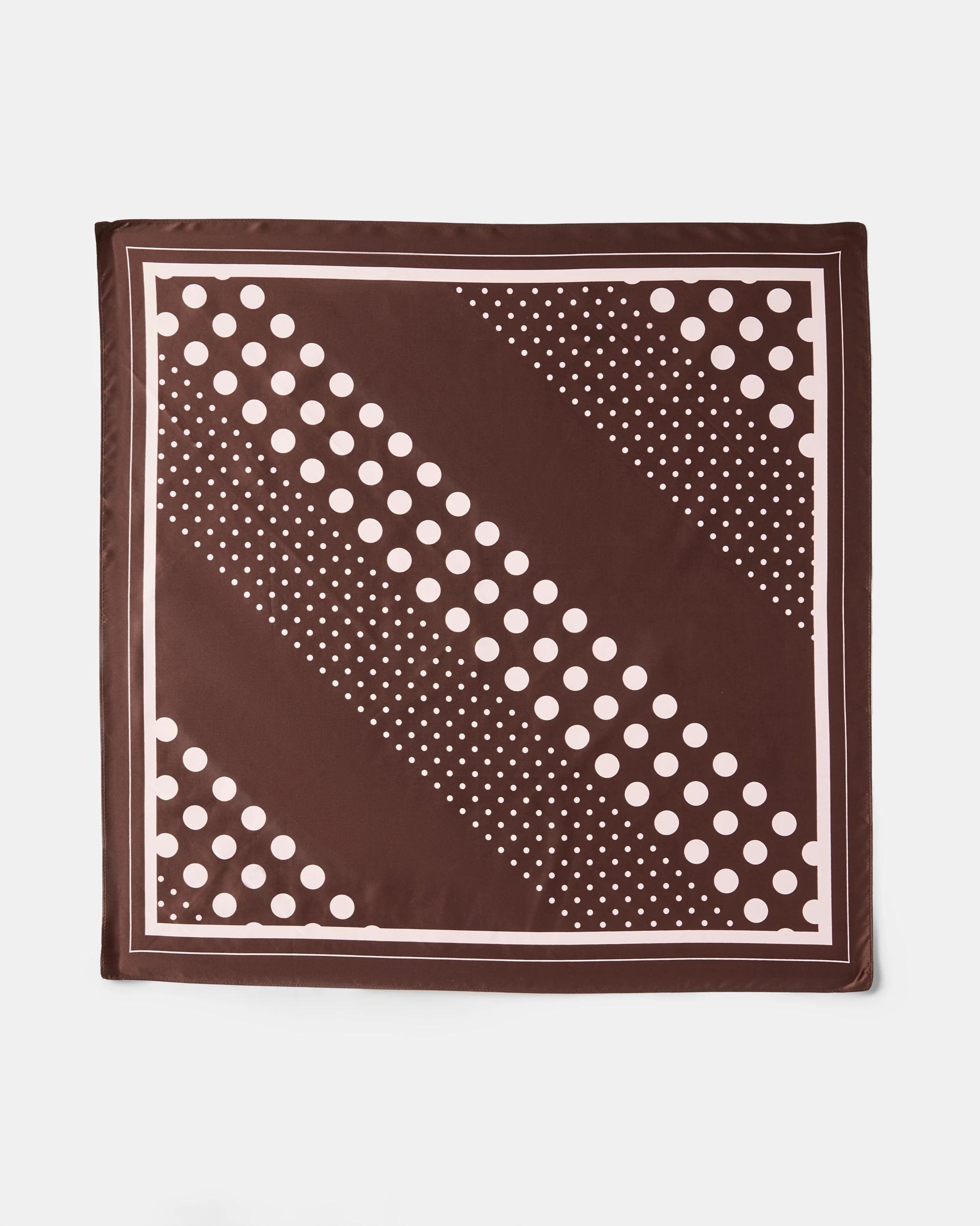 2 Polka Dot Hair Scarf Brown, 2 of 4