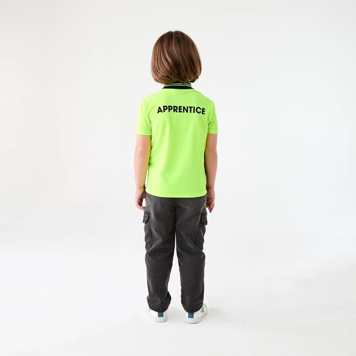 6 Mini Me Work Polo T-shirt FLURO YELLOW, 6 of 6