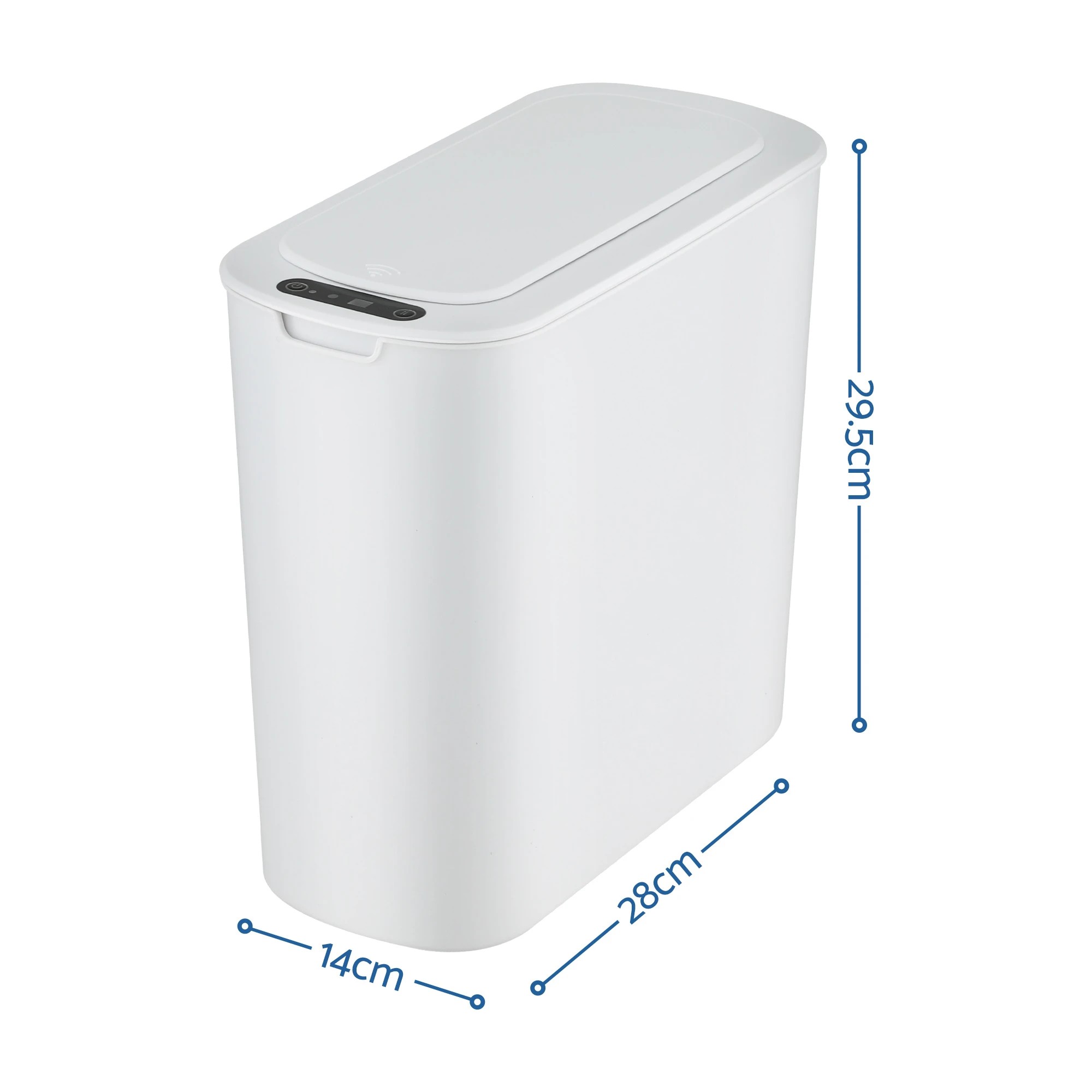 2 Devanti 11L Motion Sensor Kitchen Bins Slim Touchless Rubbish Can 2PCS - White, 2 of 7