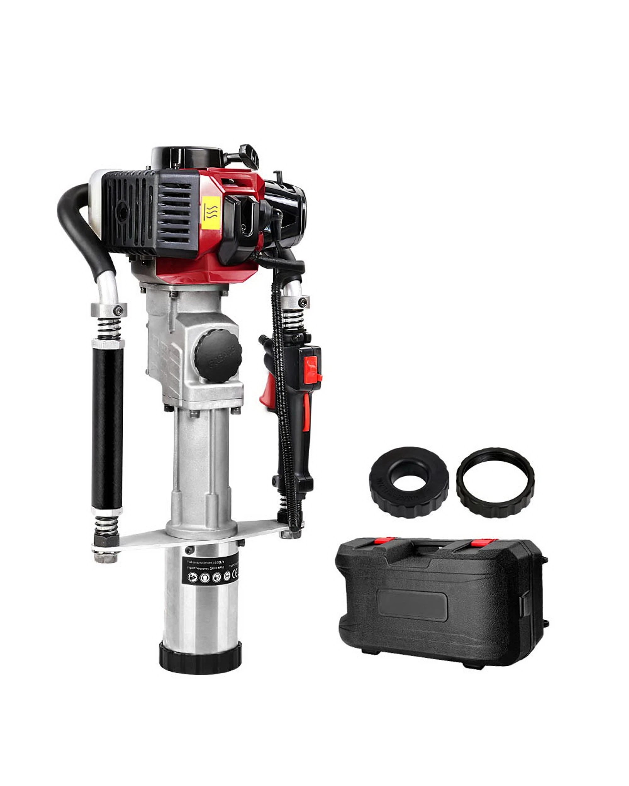 1 Giantz Petrol Post Driver 2-Stroke 32.7CC Rammer Pile Star Picket Fence Hole - Red, 1 of 6