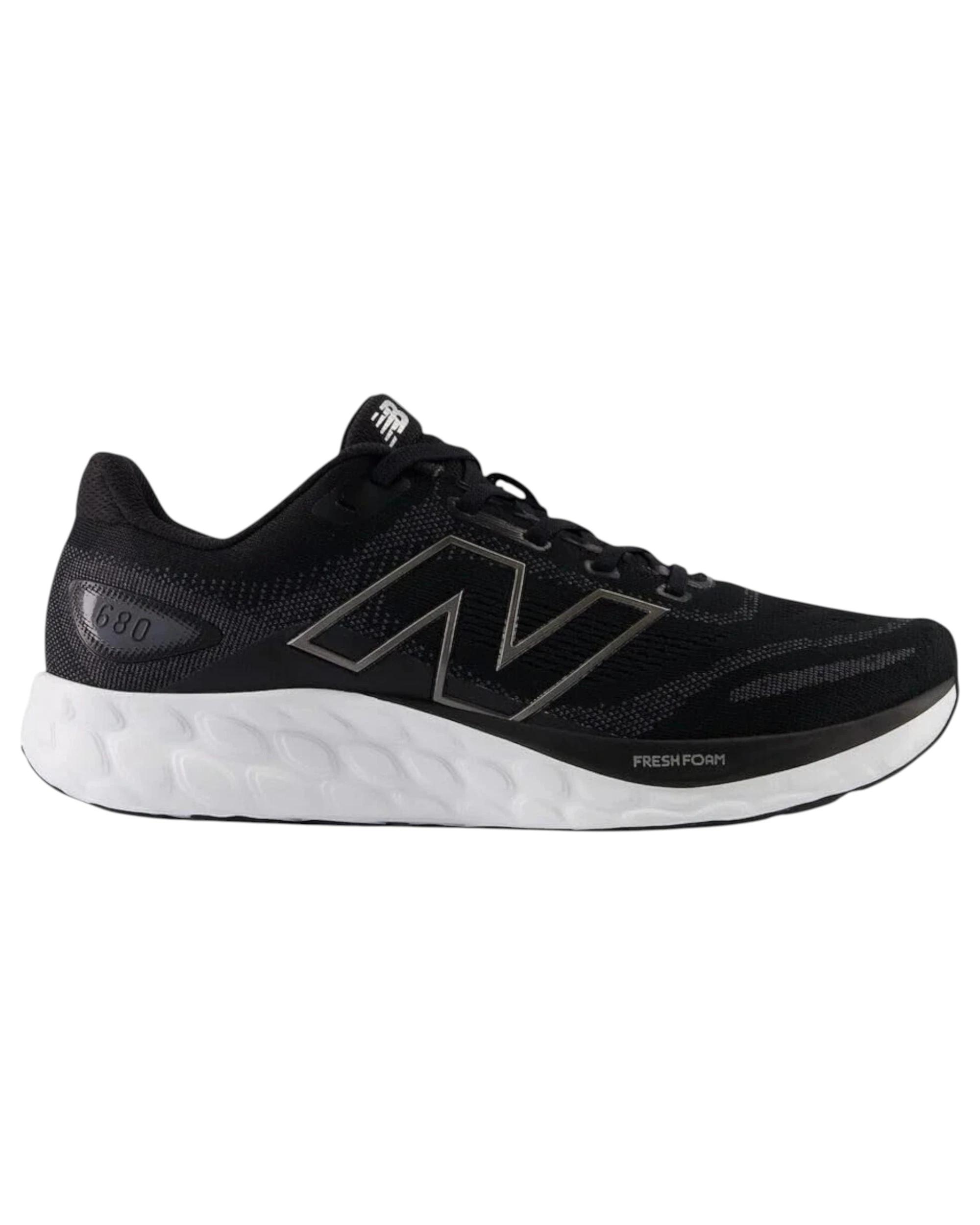 1 New Balance Mens Fresh Foam 680 Athletic Running Shoes BLACK/WHITE, 1 of 5