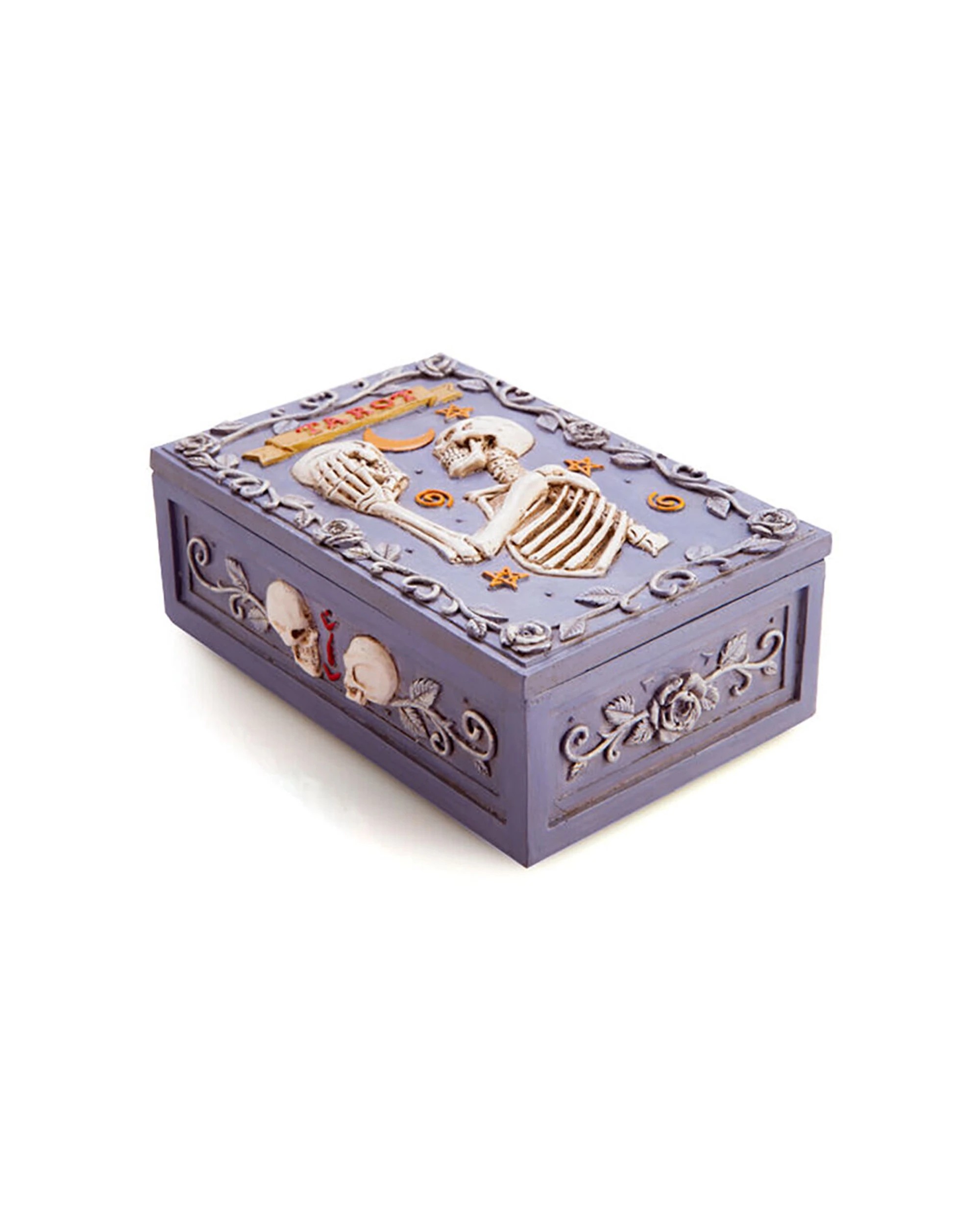 4 Mystical Worlds Tarot Box Skeleton Jewellery Trinket Storage - Purple, 4 of 5