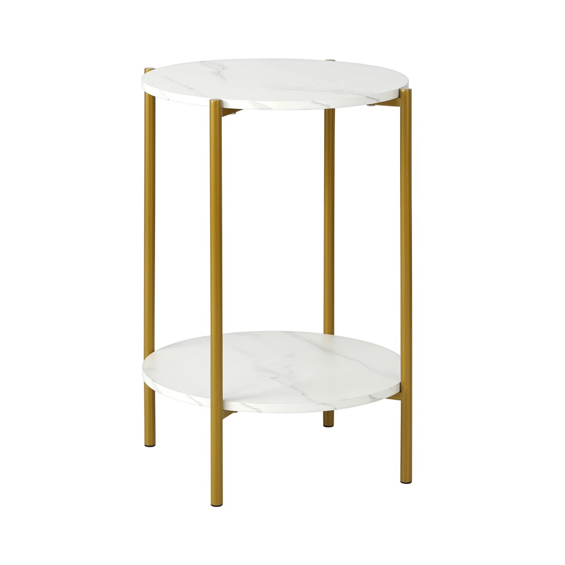 1 Oikiture Side End Table Coffee Sofa Bedside Nightstand Marble-like Round
 - Multi, 1 of 8