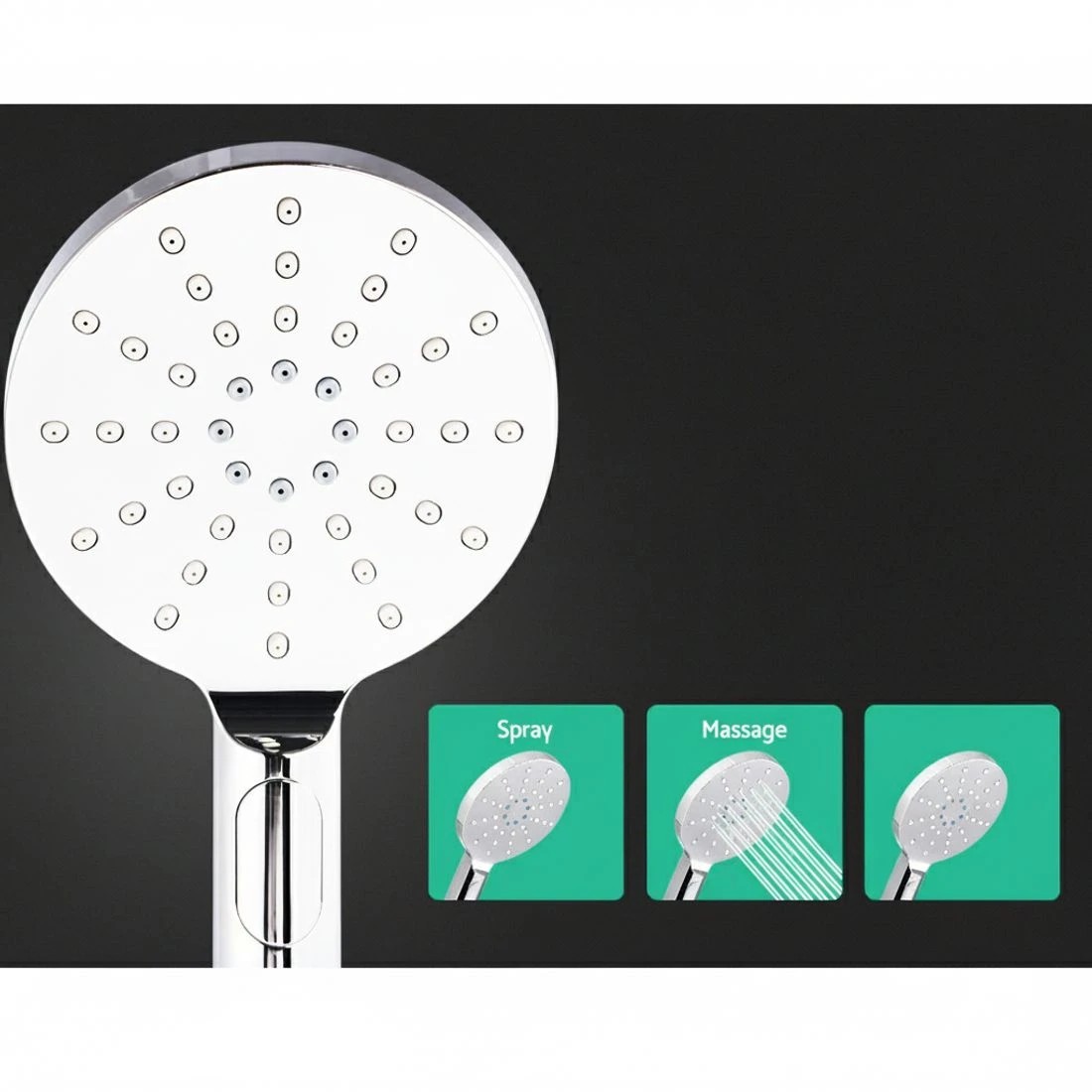 5 Cefito 9'' Rain Shower Head Set Handheld Round High Pressure - Black, 5 of 5