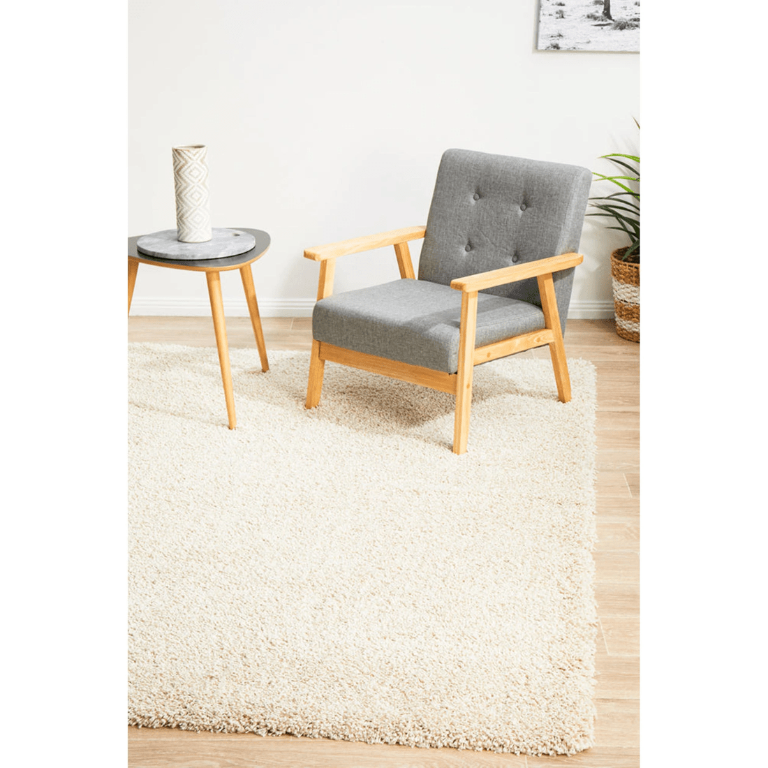 4 Rug Culture Laguna Cream Power-Loomed Polypropylene Rug - 40 mm Pile (Made in Turkey) - Natural, 4 of 9