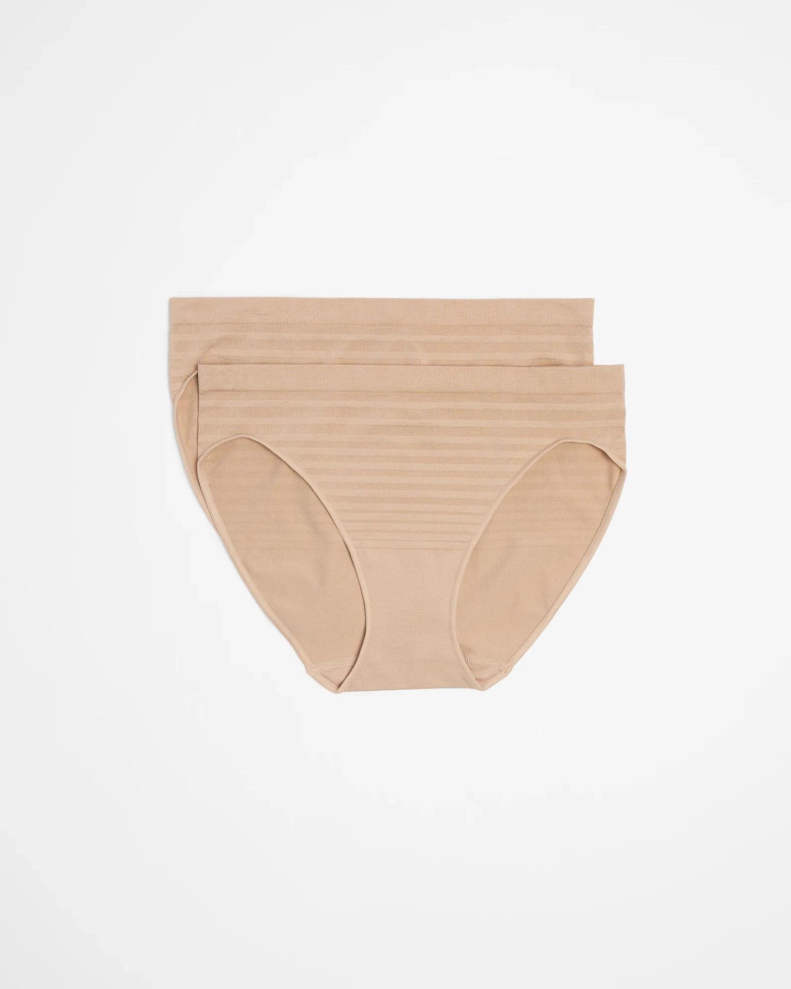 1 Target 2 Pack Matte and Shine Seamfree Bikini Briefs LATTE, 1 of 4