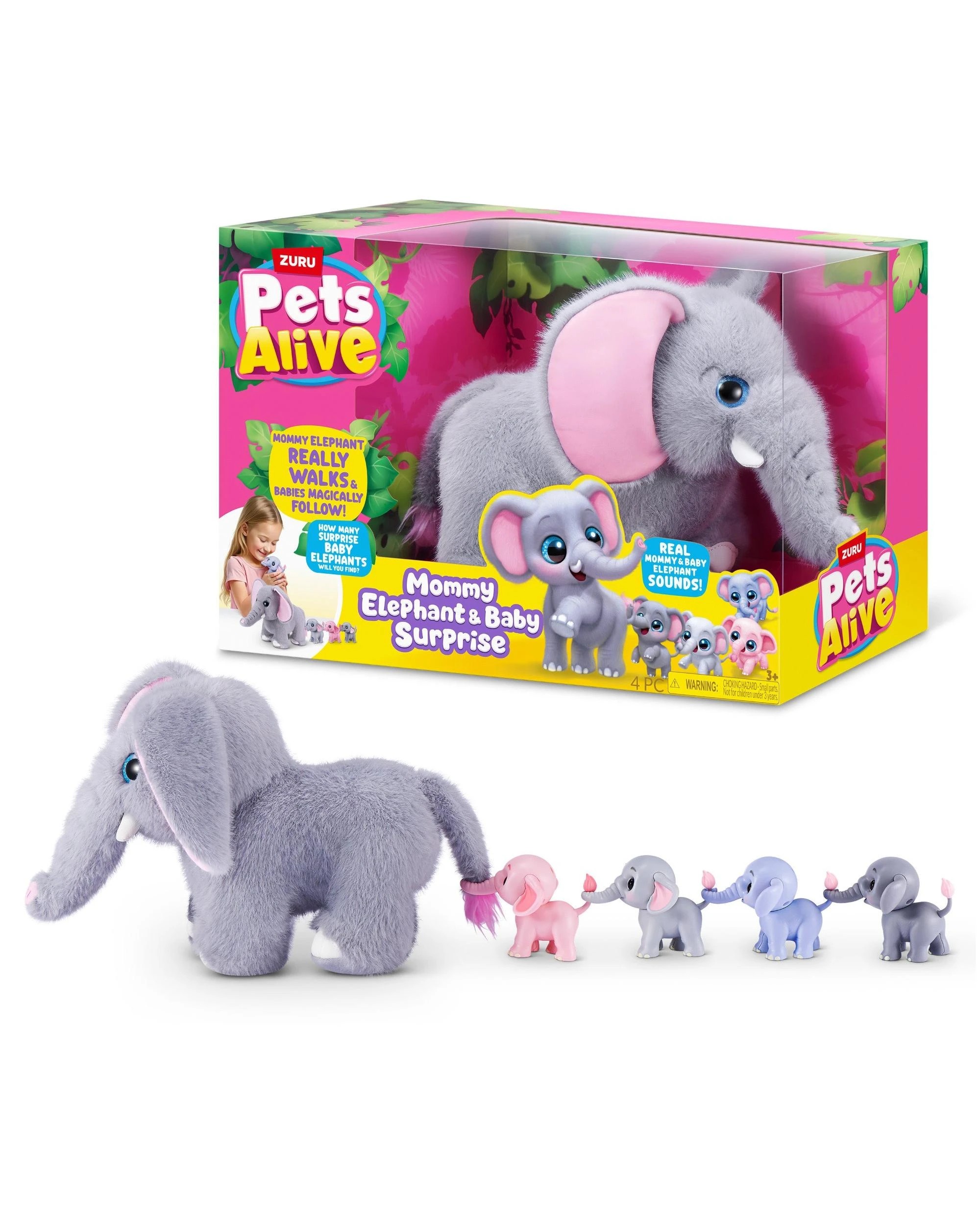 1 Zuru Pets Alive Mommy Elephant and Baby Surprise, 1 of 7