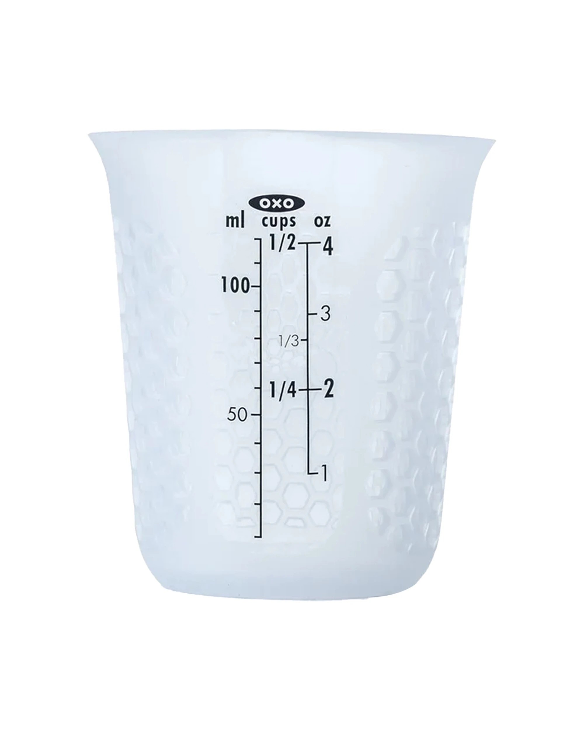 1 Oxo Silicone Good Grips Squeeze Pour Measuring Cup Mini Microwave Safe Silicone - Clear, 1 of 1