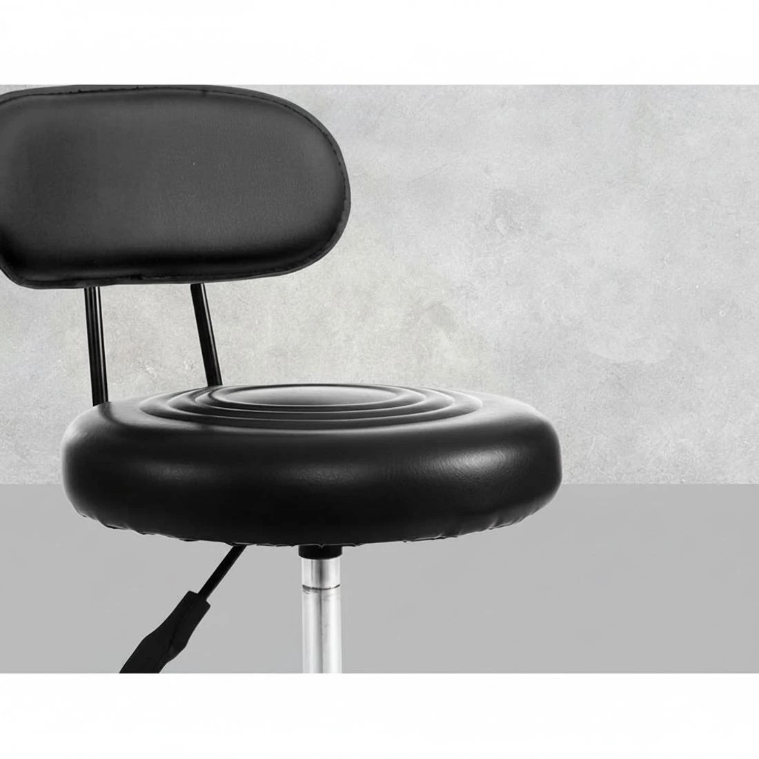 4 Artiss 2x Salon Stool Swivel Chair Backrest - Black, 4 of 5