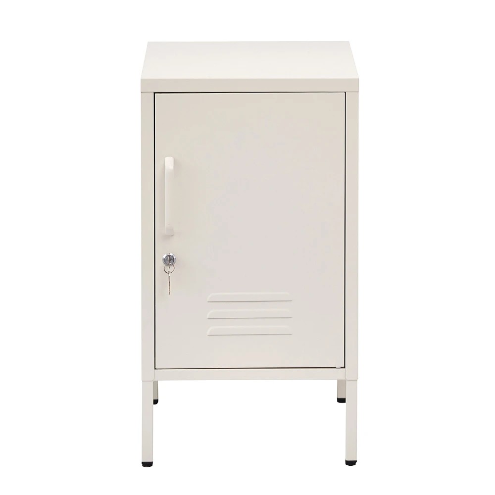 1 Artiss Bedside Table Metal Cabinet - White, 1 of 7