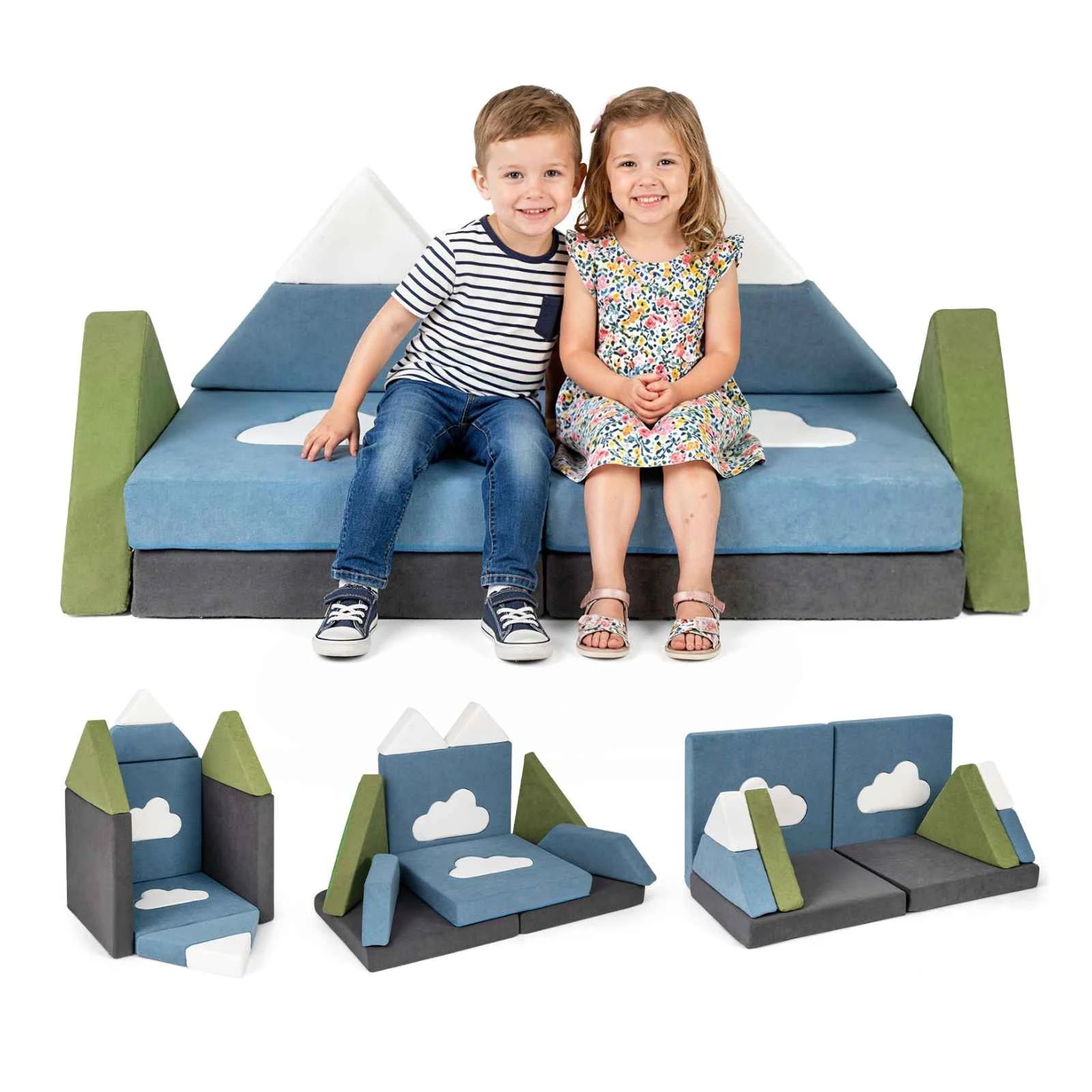 3 Costway 12PCS Modular Play Couch Snow Mountain Foam Sofa, 3 of 3