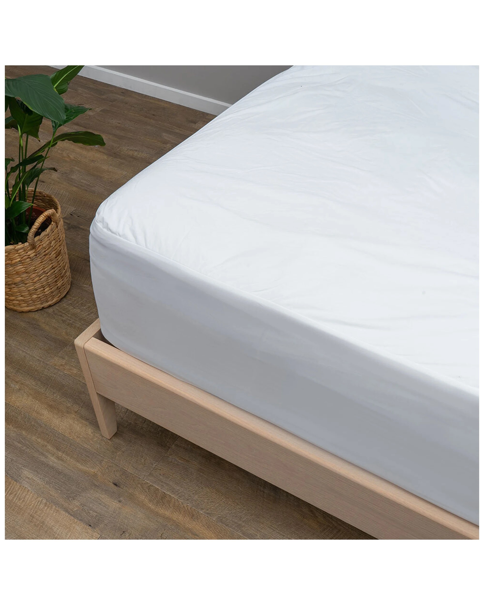 1 Sheraton Luxury King Bed Bamboo Cotton Waterproof Fitted Mattress Protector - White, 1 of 3