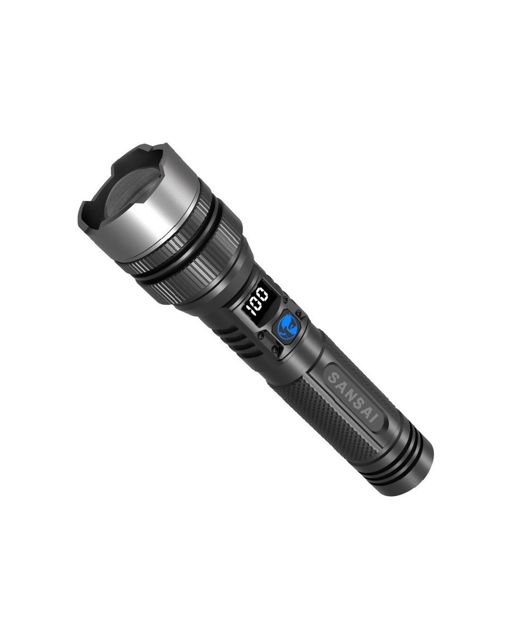 1 Sansai Tactical Grade Rechargeable 10W LED Torch Up to 300 Meters - Black, 1 of 5