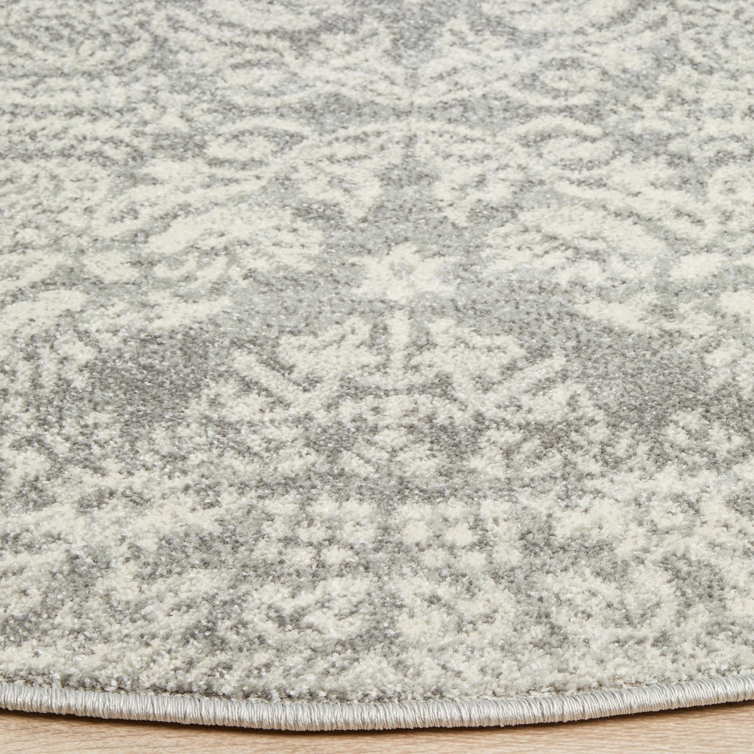 5 Common Ground Rugs Phantom 358 200x200cm - Medium Round Power Loomed Pet Friendly Rug - Silver, 5 of 9