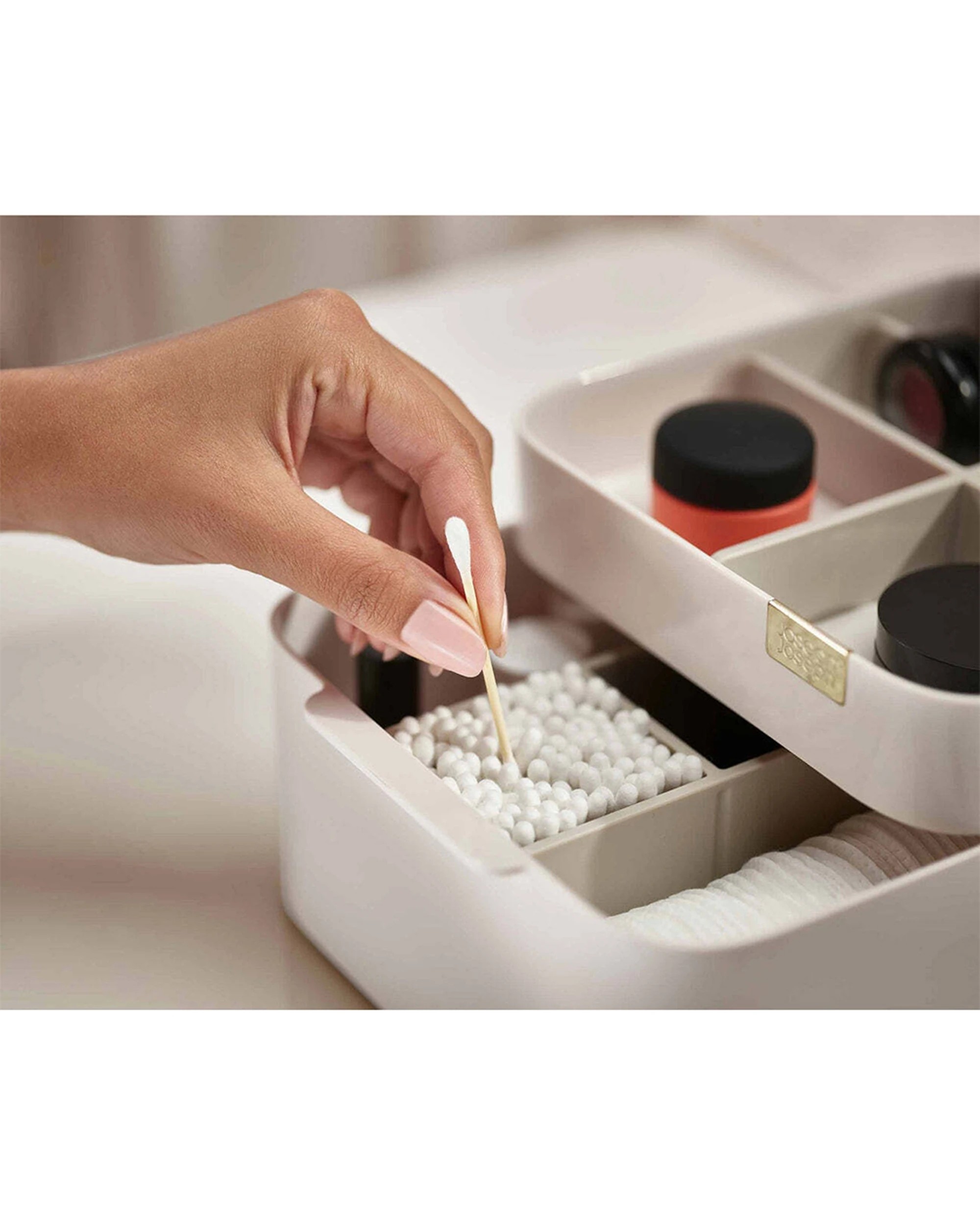 4 Joseph Joseph Viva Cosmetic Organiser With Drawer Practical Stylish Storage Organizer Shell - White, 4 of 6