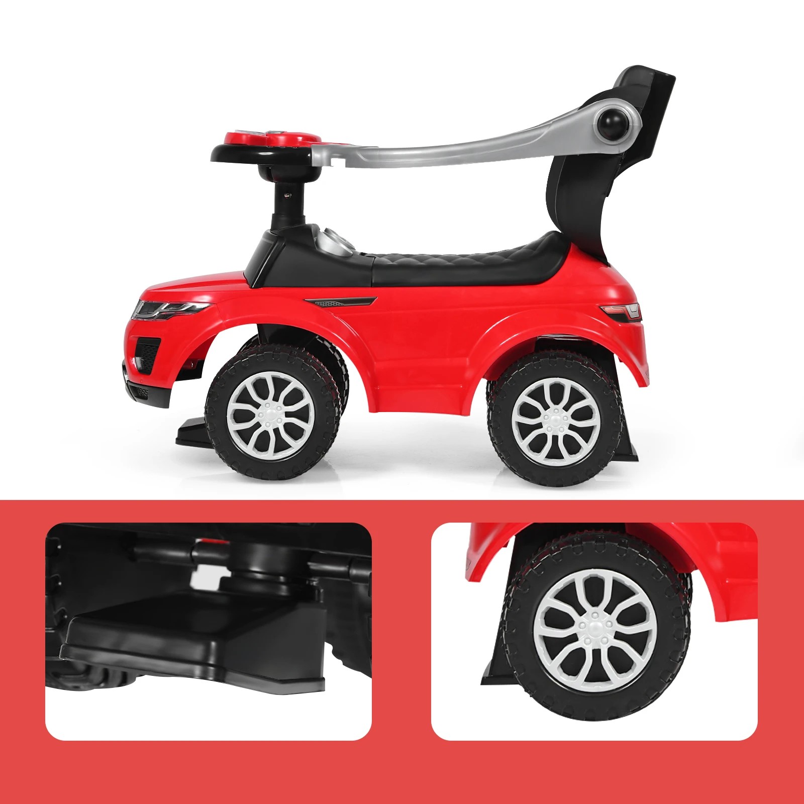 2 Costway Kids Ride On Push Car Sliding Car Toy - Red, 2 of 5