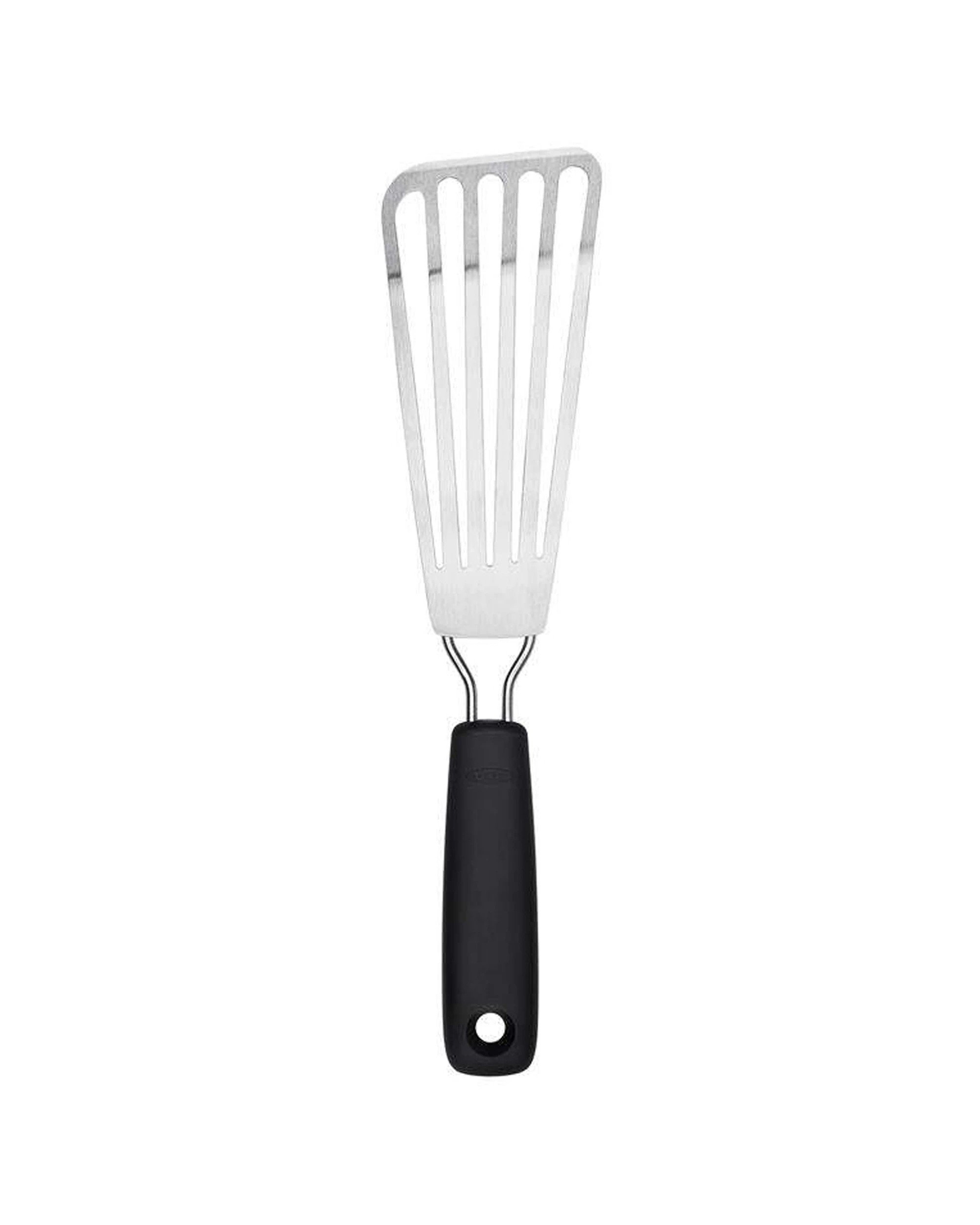 2 Oxo Little Fish Turner 29cm Stainless Steel Slotted Spatula Non-slip Grip - Silver, 2 of 4