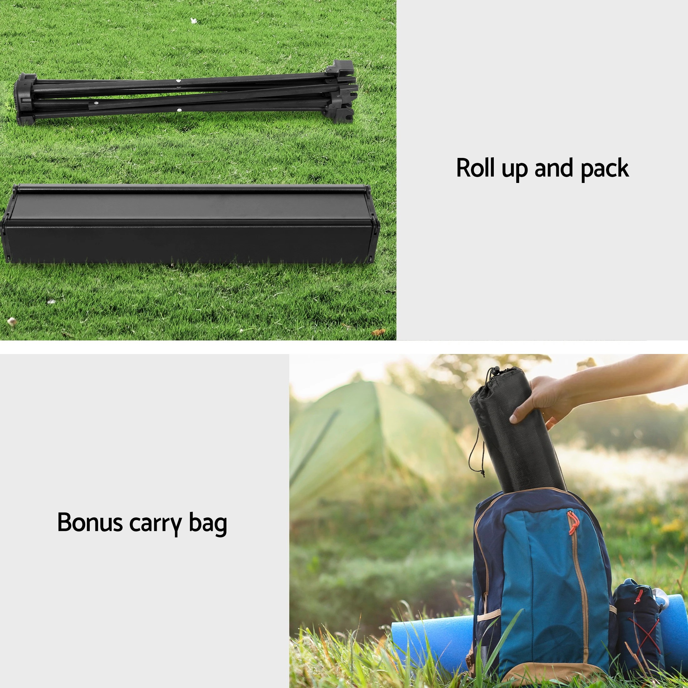 9 Weisshorn 3pc Camping Table Chair Set Outdoor Folding Aluminium Portable Picnic - Multi, 9 of 9