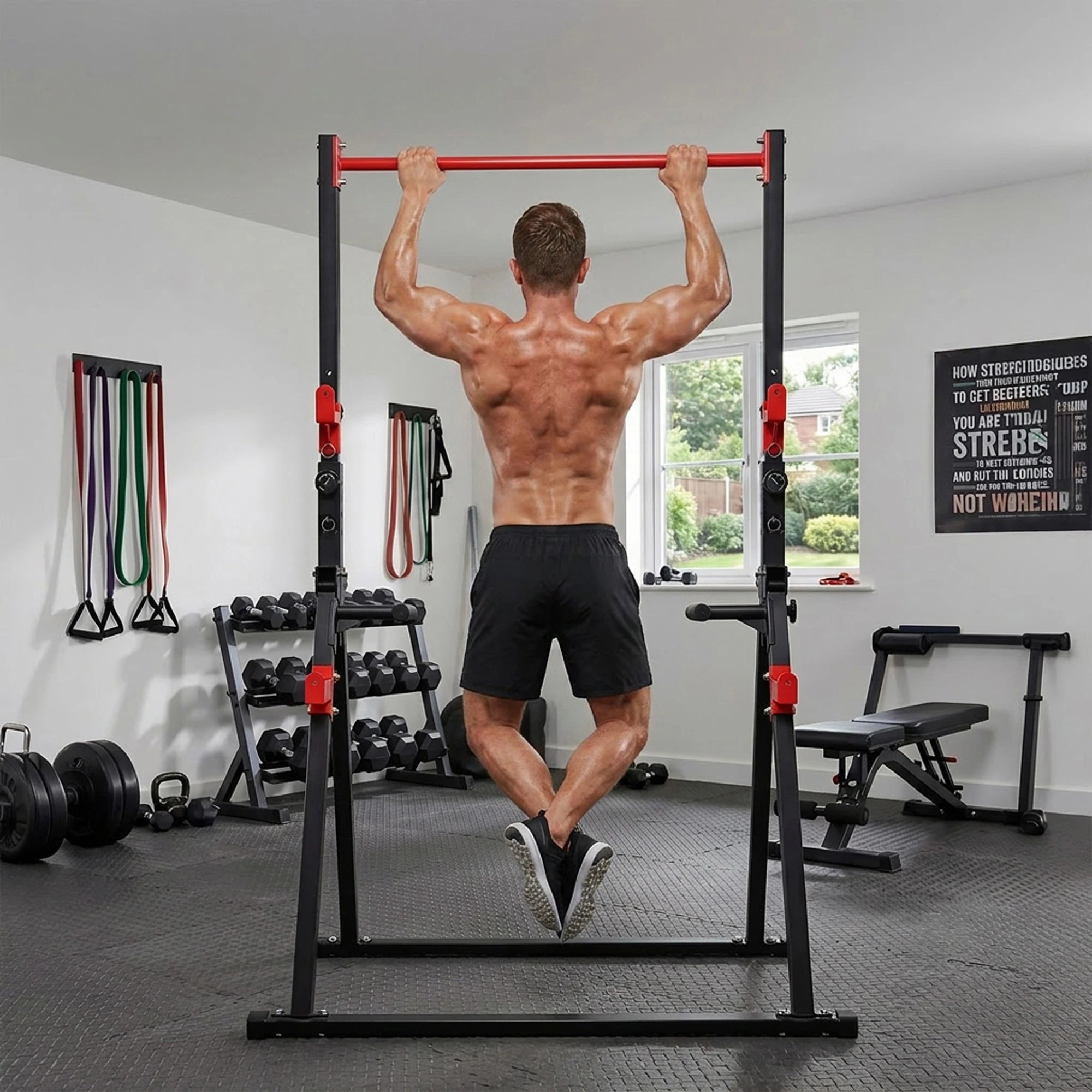 8 Centra Foldable Power Tower Pull Up Dip Station Adjustable Height Home Gym 220kg, 8 of 8