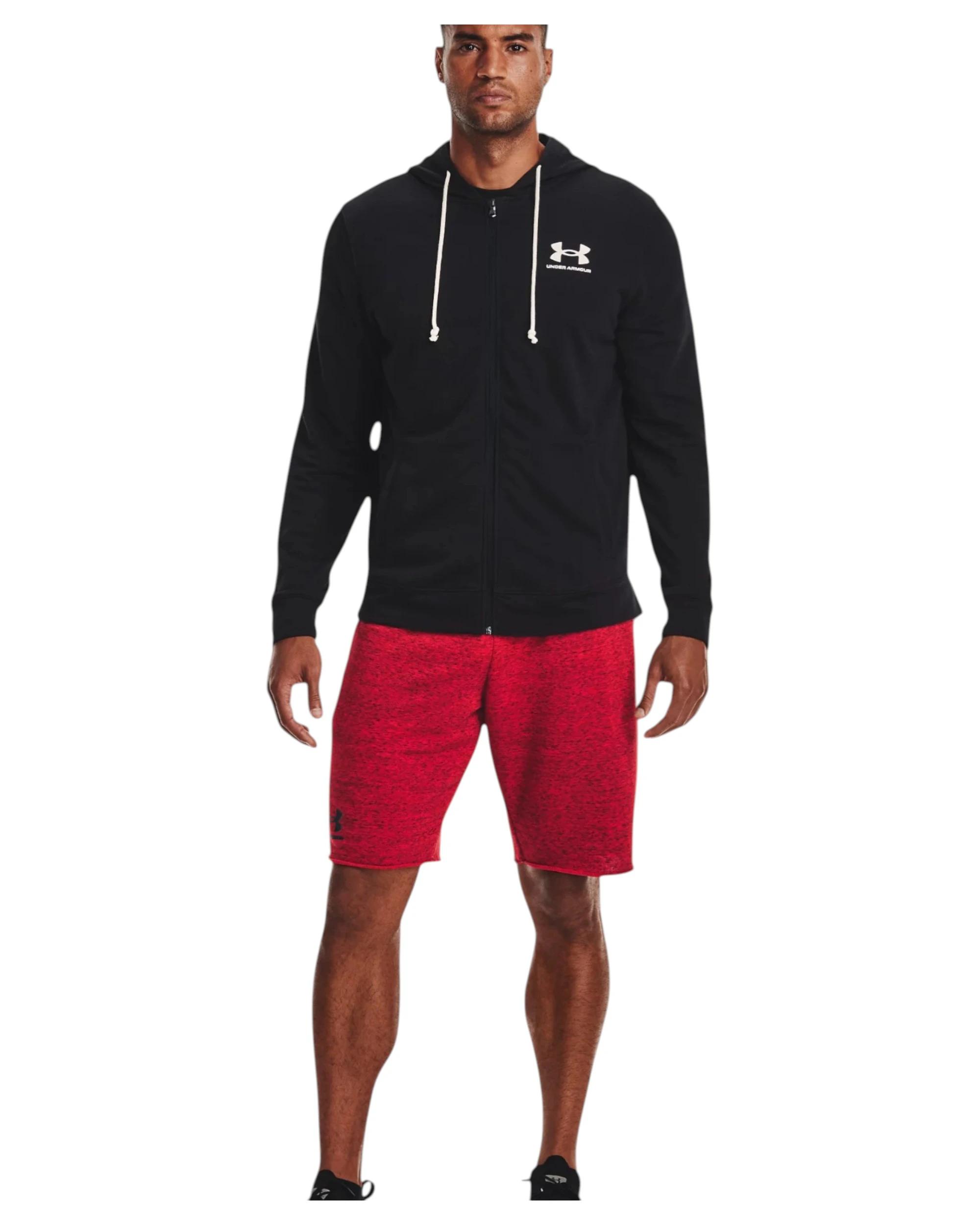 6 Under Armour Mens Rival Terry Full Zip Black/ White Jacket BLACK, 6 of 6