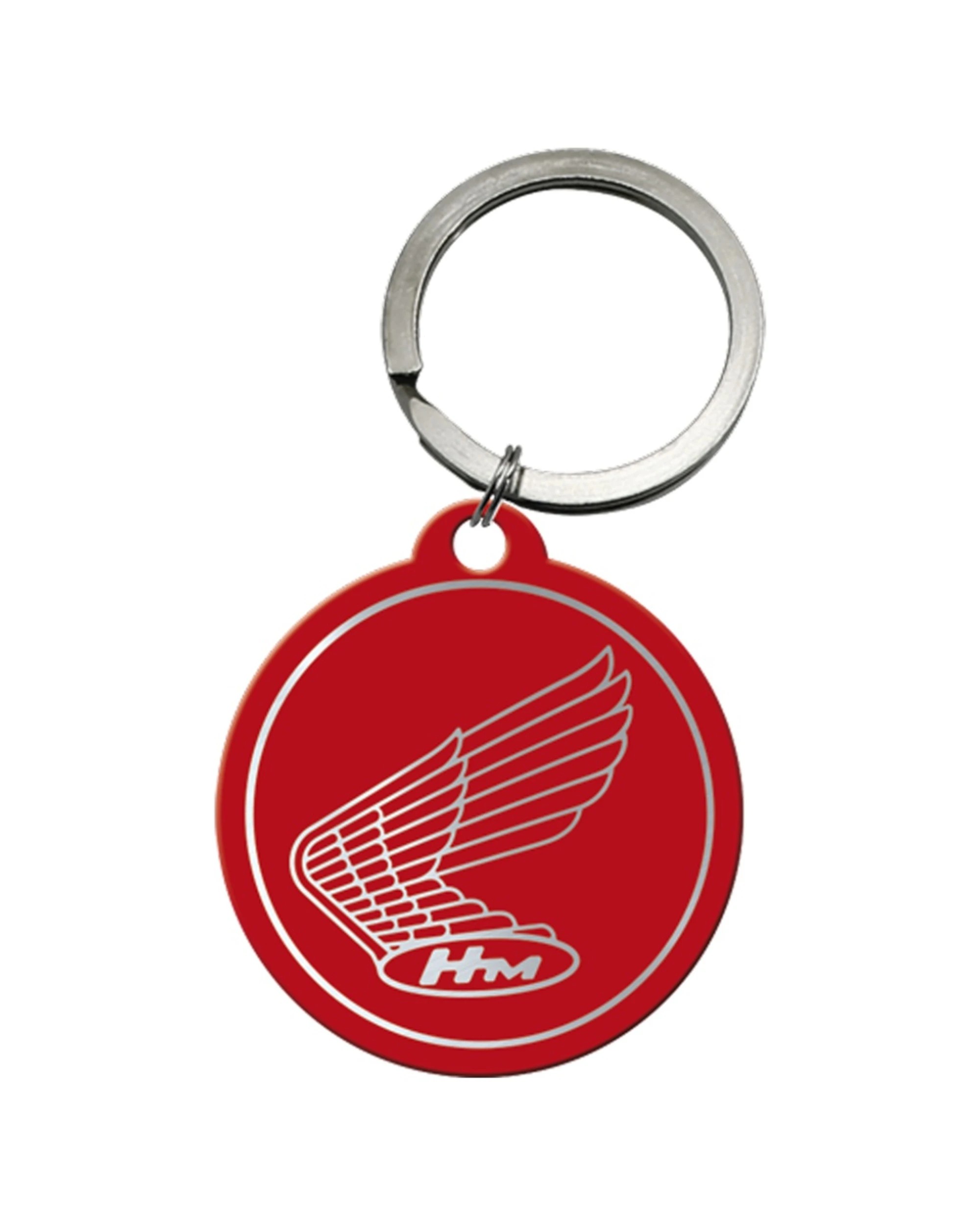 1 Nostalgic Art Stainless Steel Keyring Round Honda Logo Stainless - Red, 1 of 4
