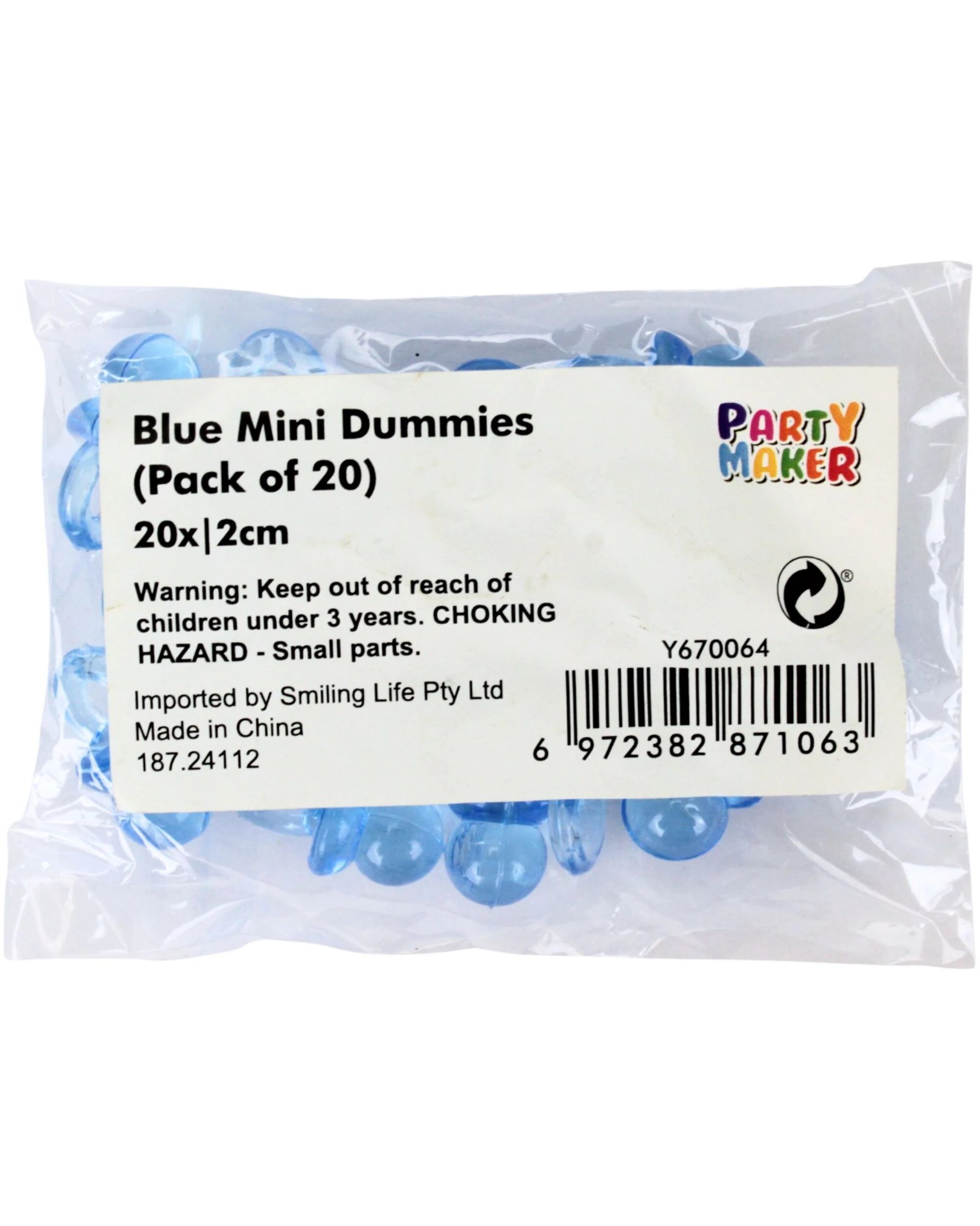 3 Partyrama Mini Decorative Dummies Pack of 20 - Blue, 3 of 3