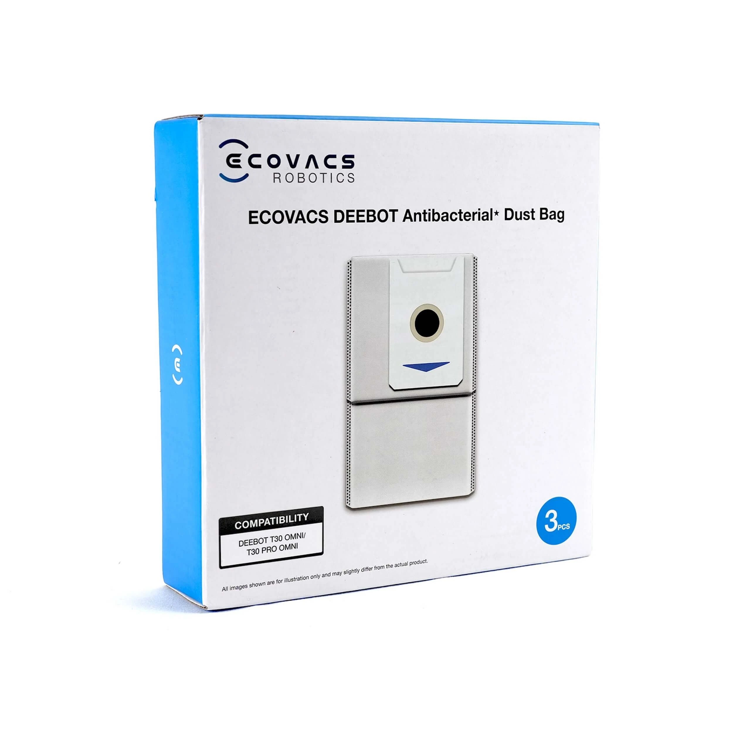 1 Ecovacs Cleaning Antibacterial Dust Bag For Deebot T30 Omni & T30 Pro Omni - White, 1 of 4
